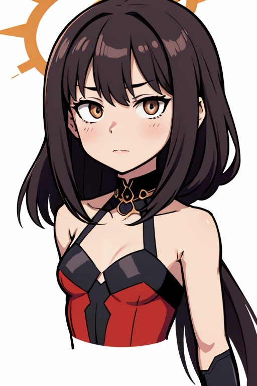 1girl, solo, tifa lockheart, tifa_lockheart \(final fantasy\), tifa_lockheart:1.2, animal ears, earrings, fox ears, hair between eye, (black eyes:1.3), european girl, (SFW:1.3), (small breast:1.4), (face portrait:1.3), tifa , tifa costume, black iris, smile, gamer, red background, color backgraund, (very black eyes:1.4), tall, slender, instagram model, (brown skin:1.4)