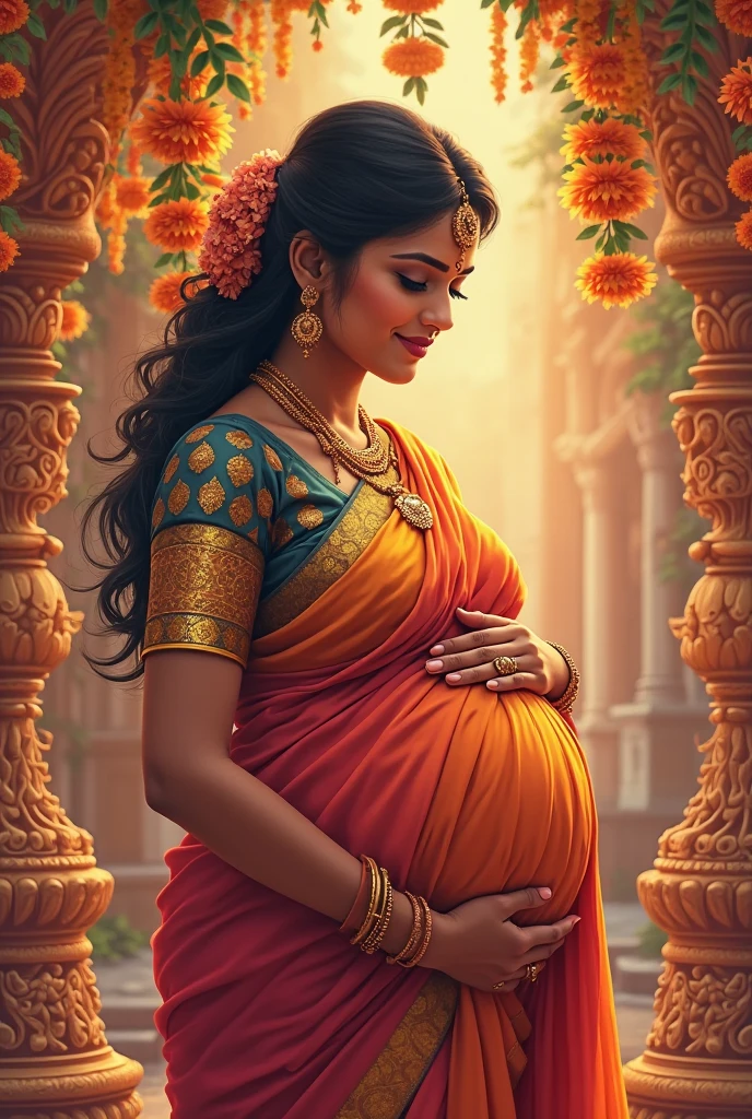 Baby shower invitation card with tamil culture
