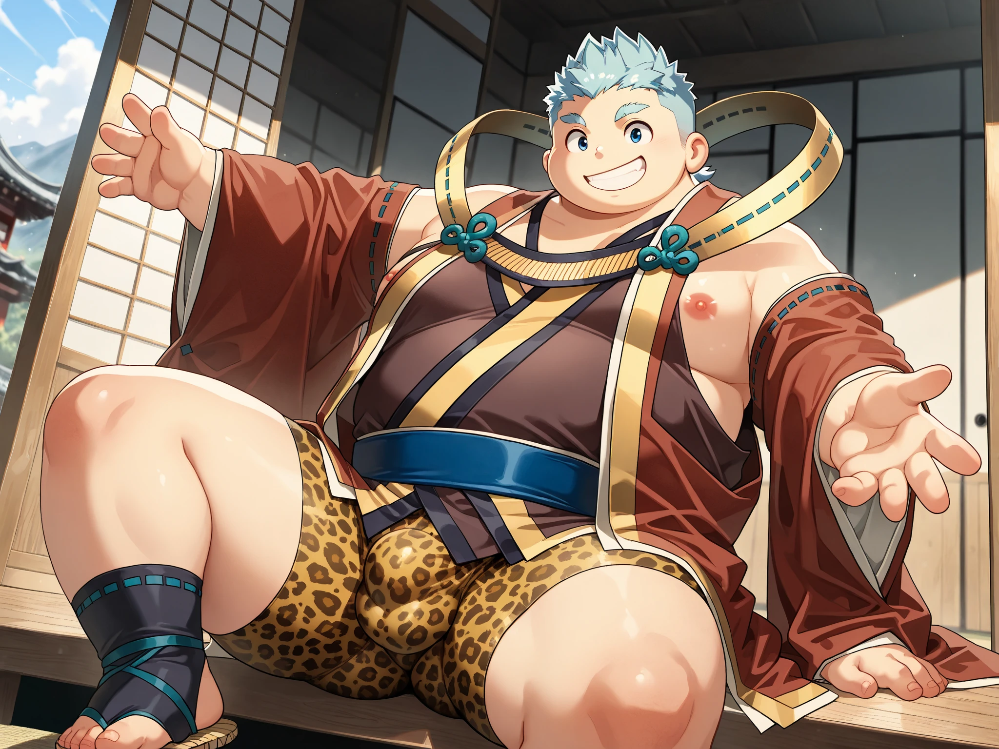 a rabbi and tall beautiful blonde watch a fat man have a heart attack on floor --auto --s2