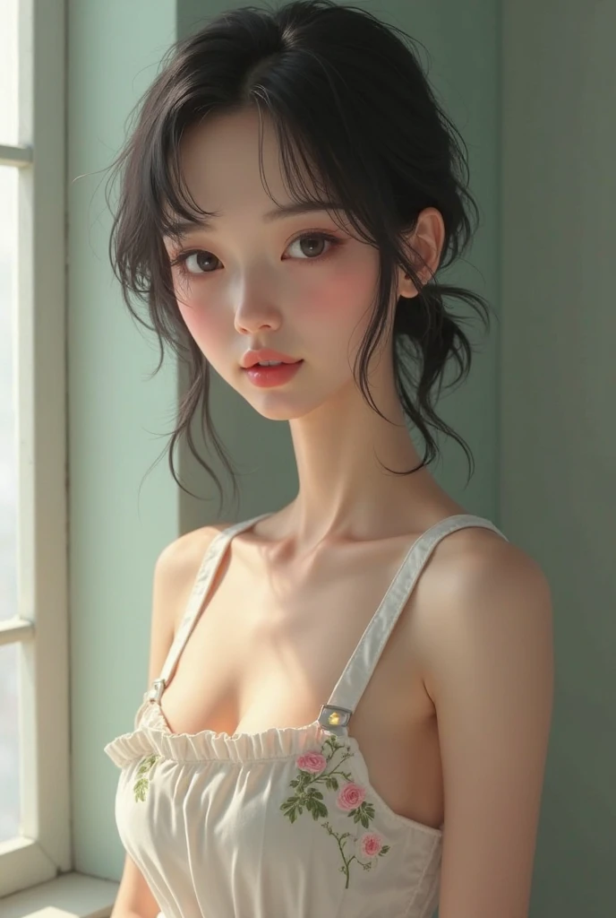NSFW,4K,((Highest quality)),((masterpiece)),BREAK,((one girl)),(detailed),(in kitchen ),((One girl)),((perfect anatomy)),nsfw,((nude)),(naked),((12 years old)),((flat chest:1.6)),(stare at viewer with stern eyes:1.5),((one girl)),(bitting own lip:1.1),(angry:0.9),nose blush,(shamefull:1.2),(bob cut hair),(beautiful hair),surprised, ((beautiful realistic face)),((skinny:1.3)),Beautiful Korean Women, Beautiful young Korean woman, Young and adorable Korean face, Gorgeous Young Korean Woman, Korean Girls, Girl cute beautiful face, Portraits of Korean female idols, Young and pretty Asian face, Cute natural anime face,Asian pretty face,((finely detailed face)),((glistening eyes)),((glistening eyes )),((large eyes)),(( pretty eyes)),(detailed),Perfect Face,((One girl)), ((clear eyes)),((show nipples)),((beautiful skin)),((A bow tie)), don't wear anything ,(upper body),(Equal left and right eyes), (nsfw:1.5),(show nipples),(don't wear anything),(nipples facing upwards), correct arm