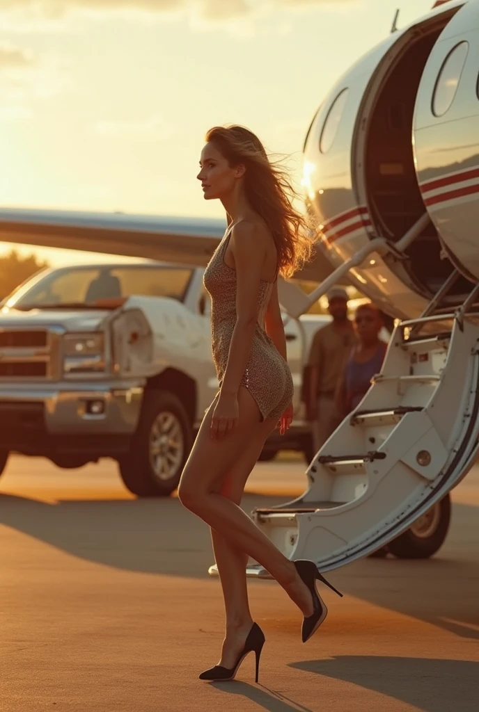 ((best quality)), ((masterpiece)), (detailed), (no deformities), hyperdetailed photorealistic photography, sunset, naked Taylor Swift with thick, toned thighs, butt, and legs kissing a boy in a private jet