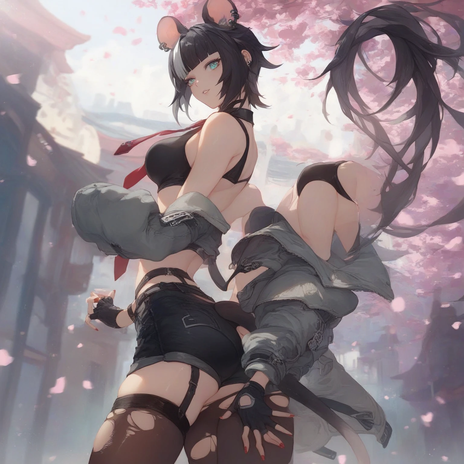 (masterpiece, best quality, intricate details, chromatic aberration), (realistic),(skin),( long legs:1.2),no panties,no bra, , ((intricate detailed)), ((Hyperrealistic)), absurd res, milf, perspective, highly detailed, illustration, huge breasts, perfect hands, detailed fingers, beautiful detailed eyes, nametag, neck collar, earrings, detailed background, perfect eyes, seductive eyes, <lora:odanon-lora-v1-128dim-10ep-novae:0.2> ,<lora:add_detail:1>, (1 gorgeou beautiful sexy women:1.1),(1girl:1.6), <lora:hiqcg_body_epoch:0.2>, (view from side,Two-tone hair,Chestnut brown hair:1.3),(,long legs,looking at viewer,:1.6),Bustling city background,,
ruanyi0226,black thighhighs,(((vibrator on nipple))),vibrator in thighhighs,vibrator,fake tail,anal object insertion,sex toy,anal tail,butt plug,bdsm,bondage,nude,<lora:0226 exposed girl_v3:0.8>,