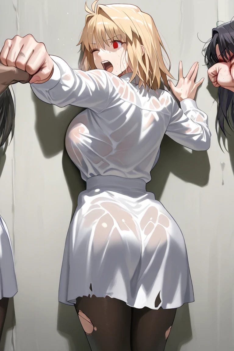 summer、Empty classroom、thick、Sweat、、high school girl、Low length、(((((Eyes hidden by long bangs)))))、(((Long black hair:1.2　hair band)))(((Black-rimmed glasses:1.2　black eye)))、Backlight、evening、Nostalgic atmosphere、Look at this、High position、Full Body Shot、glamorous、Checked mini skirt、Navy knit vest、loafers、Skirt flip、Showing sexy panties、(Flip up your skirt with both hands)、avert your eyes、Plump thighs、Thin pubic hair、(((Angle from directly below))), Beautiful details, 16K, Absurd, masterpiece, Super detailed, beautiful girl, ((Detailed shiny detailed feminine shiny padded panty backside)), One girl crouching, (((Panty Force))), From behind, Panty shot、((Accentuate your butt))
