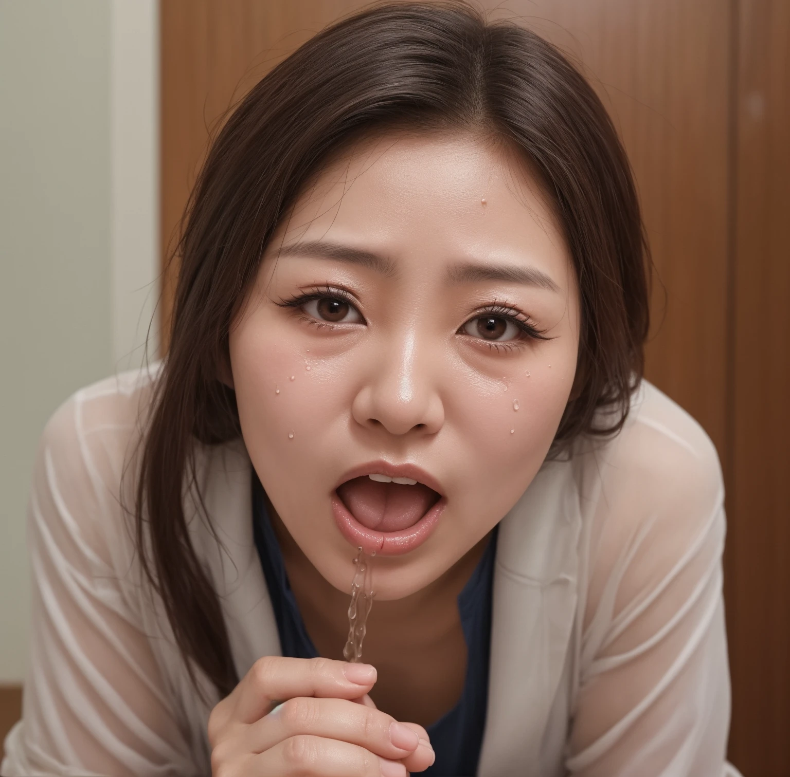 Japanese men and women giving extremely intense blowjobs、Inserting an erect penis into a nostril、Skin soaked with lotion、The whole body is covered in semen、Orgasm deep inside