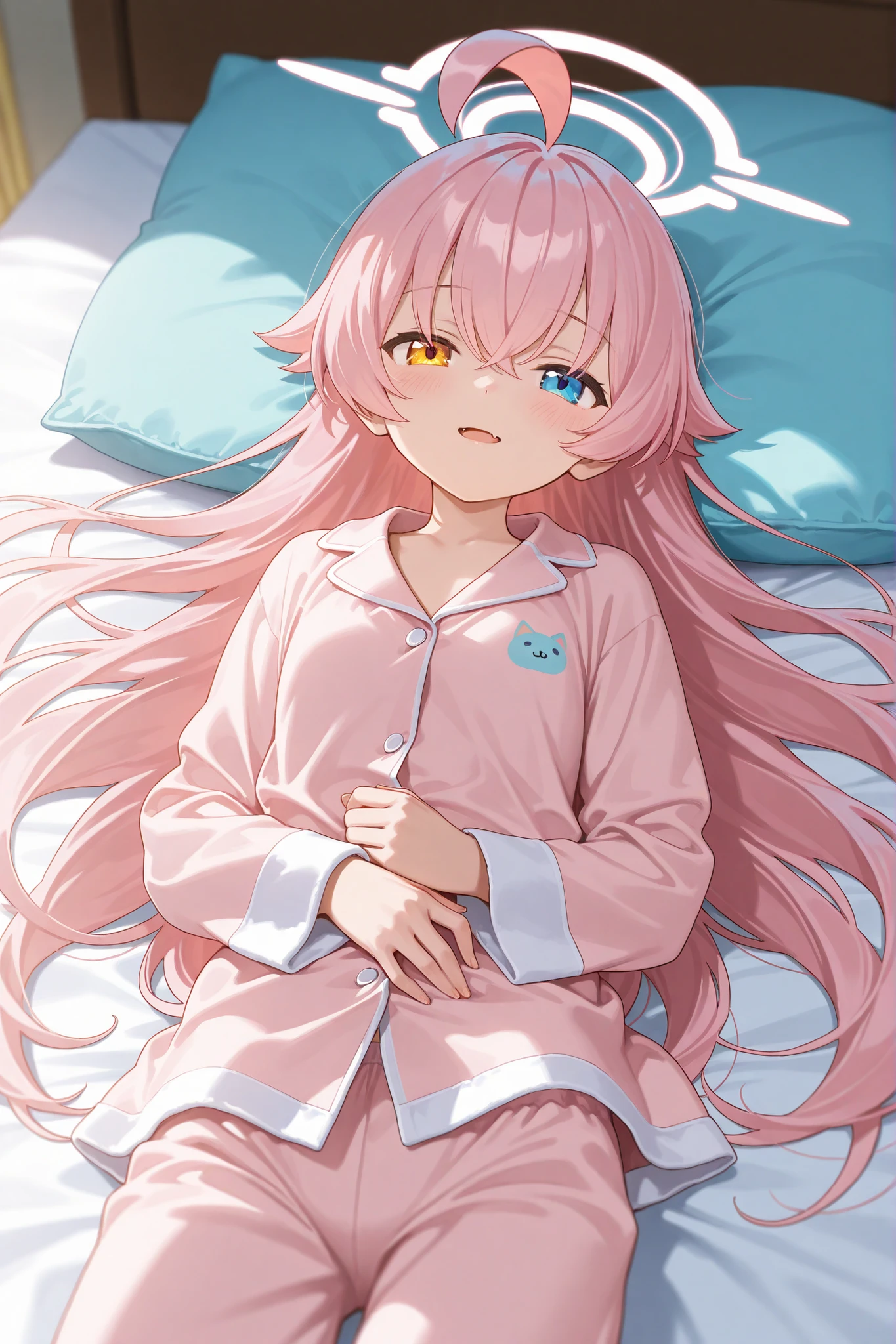 anime girl pink hair, white sleepwear pink eyes adult
