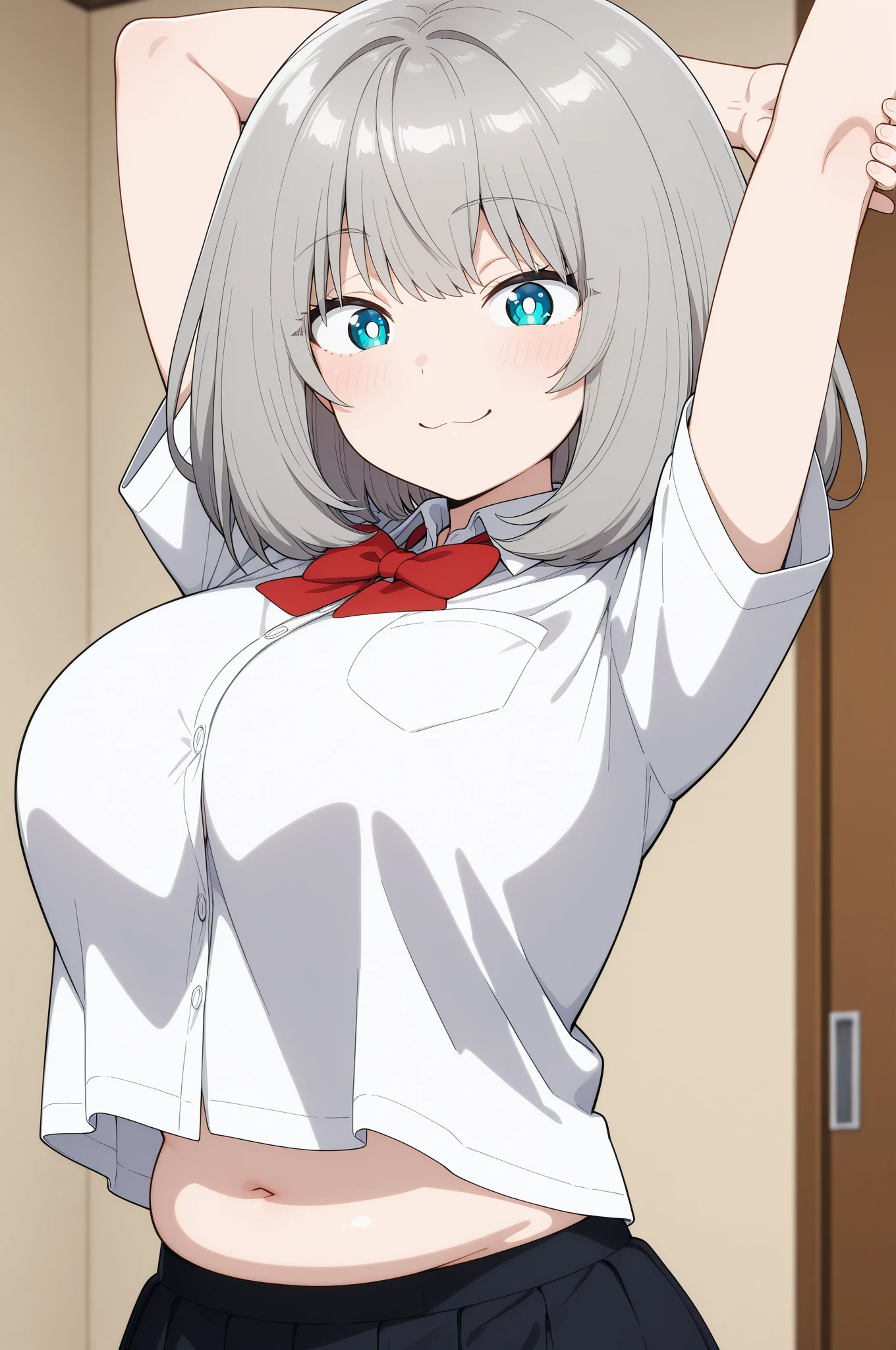 Gray Hair,Snow Spring,Swimwear,Big Breasts,Embarrassed,Unbuttoned,Thighs,bra