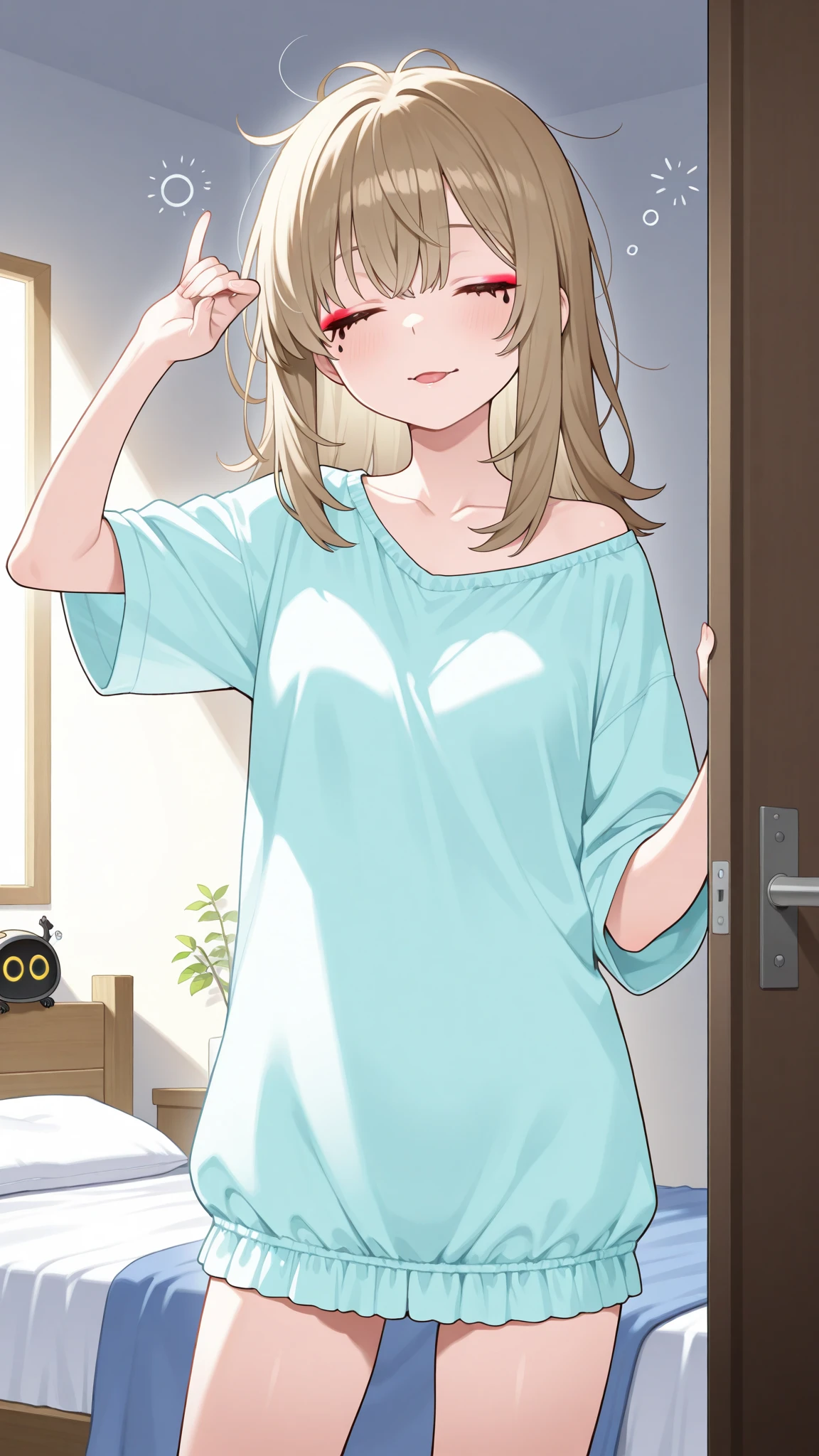 Very detailed、(8k, RAW Photos, highest quality, masterpiece:1.2), (Very detailed 8k wallpaper),shape、Professional Lighting,Sharp focus, Written boundary depth、
Browsing Caution、Clear Eyes、Perfect Anatomy、With a girl、、、、15 years old、V-neck T-shirt、Micro Mini Skirt、、(blush:1.5),,Open Mouth、imminent kiss,Her plump thighs are in full view、、From above、(White panties:1.3)