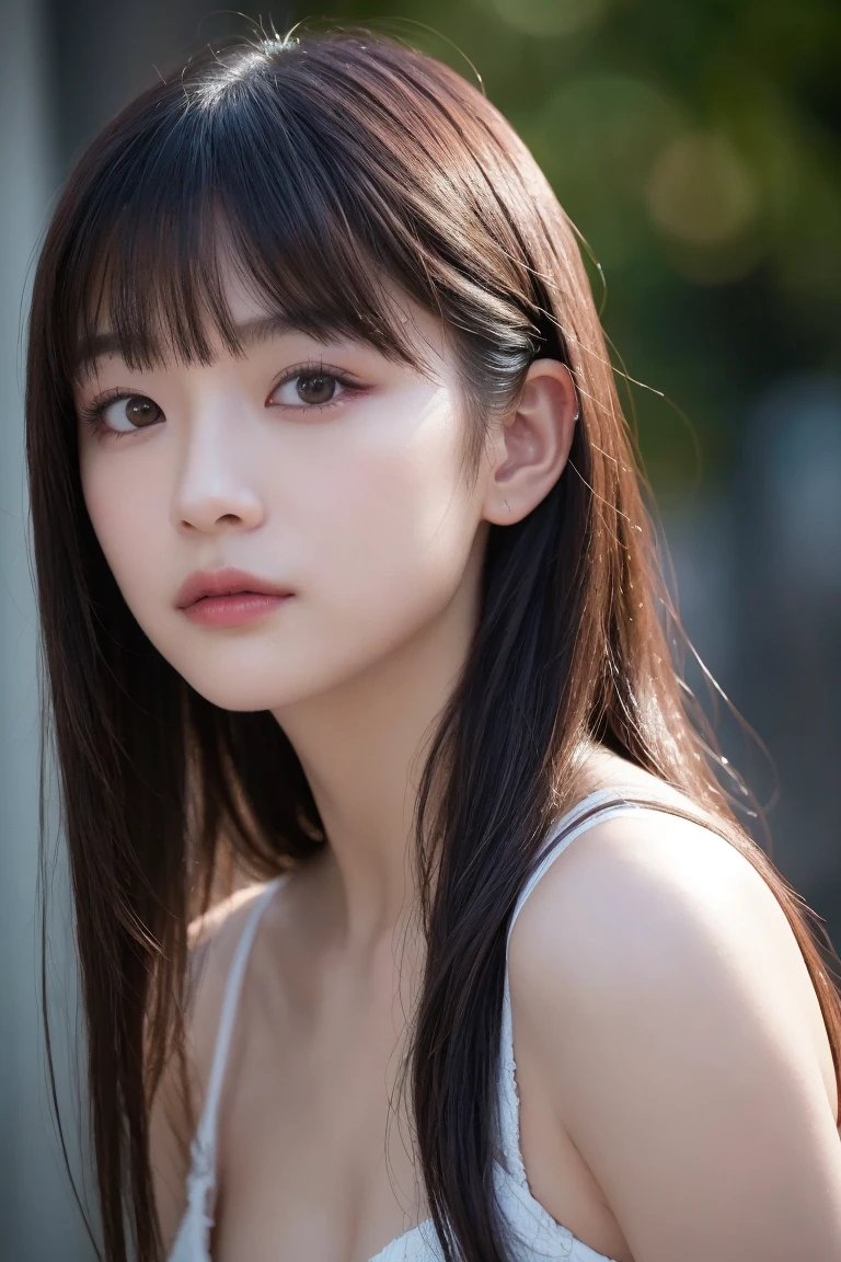 1girl, depth of field, first-person view, f/1.8, 135mm, Nikon, UHD, retina, masterpiece, ccurate, anatomically correct, textured skin, super detail, high details, high quality, best quality, highres, 1080P, HD, 4K, 8k, big breasts, (looking away)