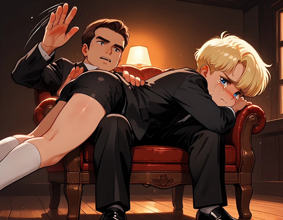 (2 boys, evil horse king tries to rape a human boy, but the boy castrates the horse king)