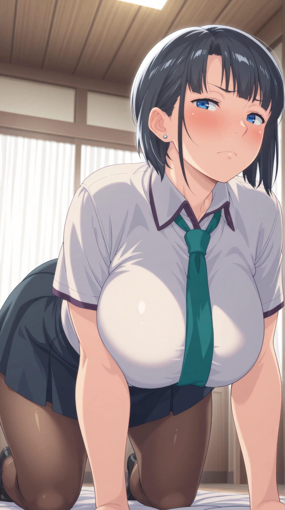 ((R18)), ((Browsing Caution)), (nsfw:1.8), (((pussy juice))), ((fellatio)), (((How))), masturbation, Japanese Girls、Short Hair、bangs、Black Hair、(Perfect figure)、Transparency、Gloss、(The most beautiful breasts)、(OL)、(Dress shirt)、(Inside the company)、desk、(dirty)、((雨にWet体))、((Wet))、actress、Nogizaka idol、(sex)、((ejaculation))、sperm、Deep Throat、((Eyes Wide Open))、((Looks painful))、Hold your head、((Insert))、((To the back of the throat))、Low - Angle、Creampie、gastric juice、((Sweaty))、(vacuum)、tongue、grabbing own breast、(underwear)、whimper、jargon、 (Looking up)