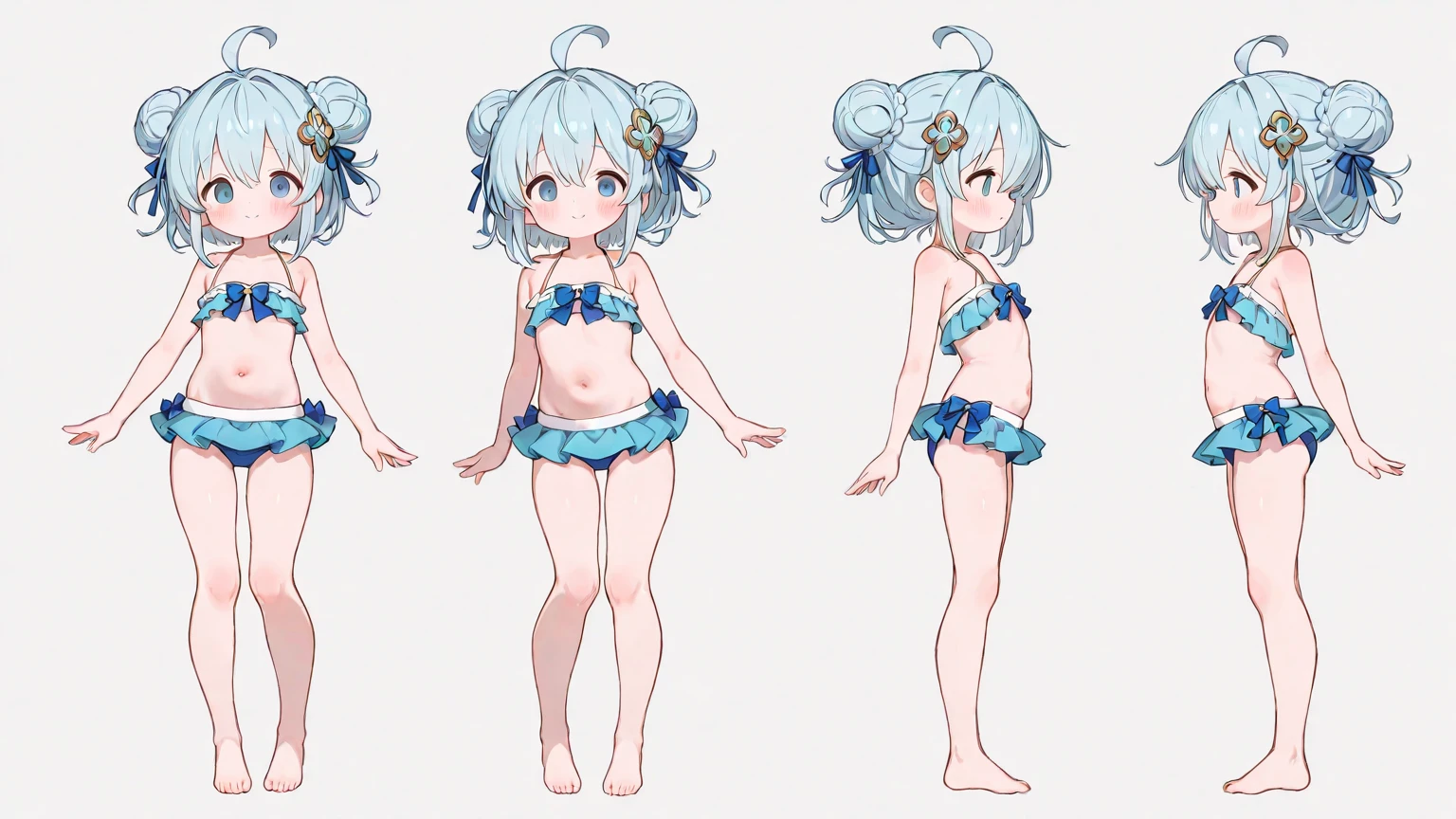 multiple views, pencil sketch, (sketch:1.25), (little girl,small breasts,), ((no shoes)), shy, best quality, graphite \\(medium\\), ske, gradient, rainbow, note, Line draft, highres, absurdres, (ultra-detailed:1.1), (illustration:1.1), (infographic:1.2), pajamas, (all clothes configuration:1.15), (solo), perfectly drawn hands, standing, cohesive background, paper, action, (character design:1.1),
<lora:xuetu-yz-v100:0.8:lbw=OUTALL>, yz, swimsuit, blue eyes, bikini, long hair, sunflower, twin braids, braid, necklace, hair ornament, hairband