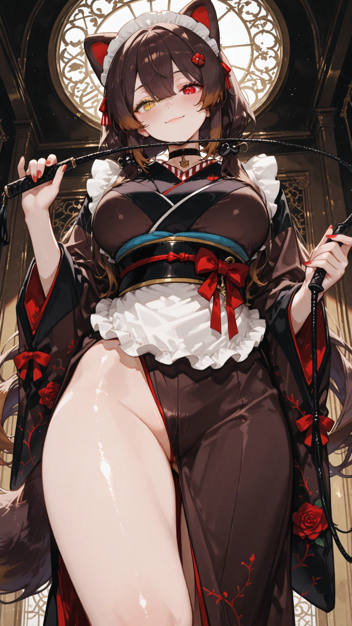 Reimu_It does not matter, Red dress, Miko, Temple background, 1 girl, masterpiece, Best quality, very detailed