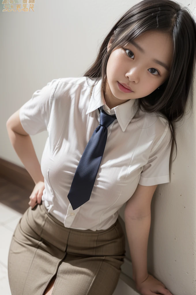 a closeup, ​masterpiece, top-quality, FULL ANATOMY、Raw foto, Photorealsitic, faces, unbelievable Ridiculous, beautiful a girl, cute little, shorth hair、depth of fields, hight resolution, ultra-detailliert, finely detail, ighly detailed, extremely detailed eye and face, Realistic pupils, foco nítido, Cinematic lighting、flat breast、tiny chest、small tits、(Petite bust:1.2)、Petite bust、 (Slimed、small tit、flat boobs、small tit)、 15 year old woman、Sexual facial expressions、sexy  pose、 Wet body、Blushing、Sweating、Very embarrassed look、yawns、The face is bright red、Schoolgirl Uniform、Panties are visible from the skirt、Very detailed 8k wallpaper、Sheer white shirt、Navy blue ribbon at the collar、Dark blue pleated micro mini、Show me your whole body、Plump string panties、((Lift the hem of the skirt、Lift the hem of the skirt with both hands、Lift the hem of the skirt yourself,、Show your sexual panties on camera))、is standing、‎Classroom、depth of fields、Bokeh in the background、Hairstyle with bangs,Black-rimmed glasses、overknee socks、bra see through