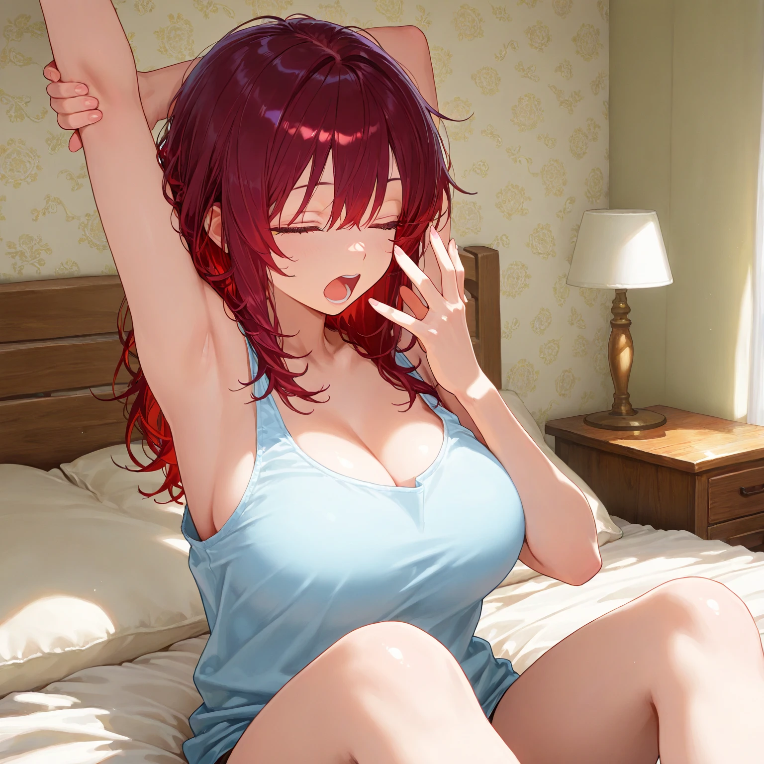 (masterpiece, highest quality, high definition), Kana Arima \(Oshinoko\), Big tits Big breasts Lying down Bed Seductive