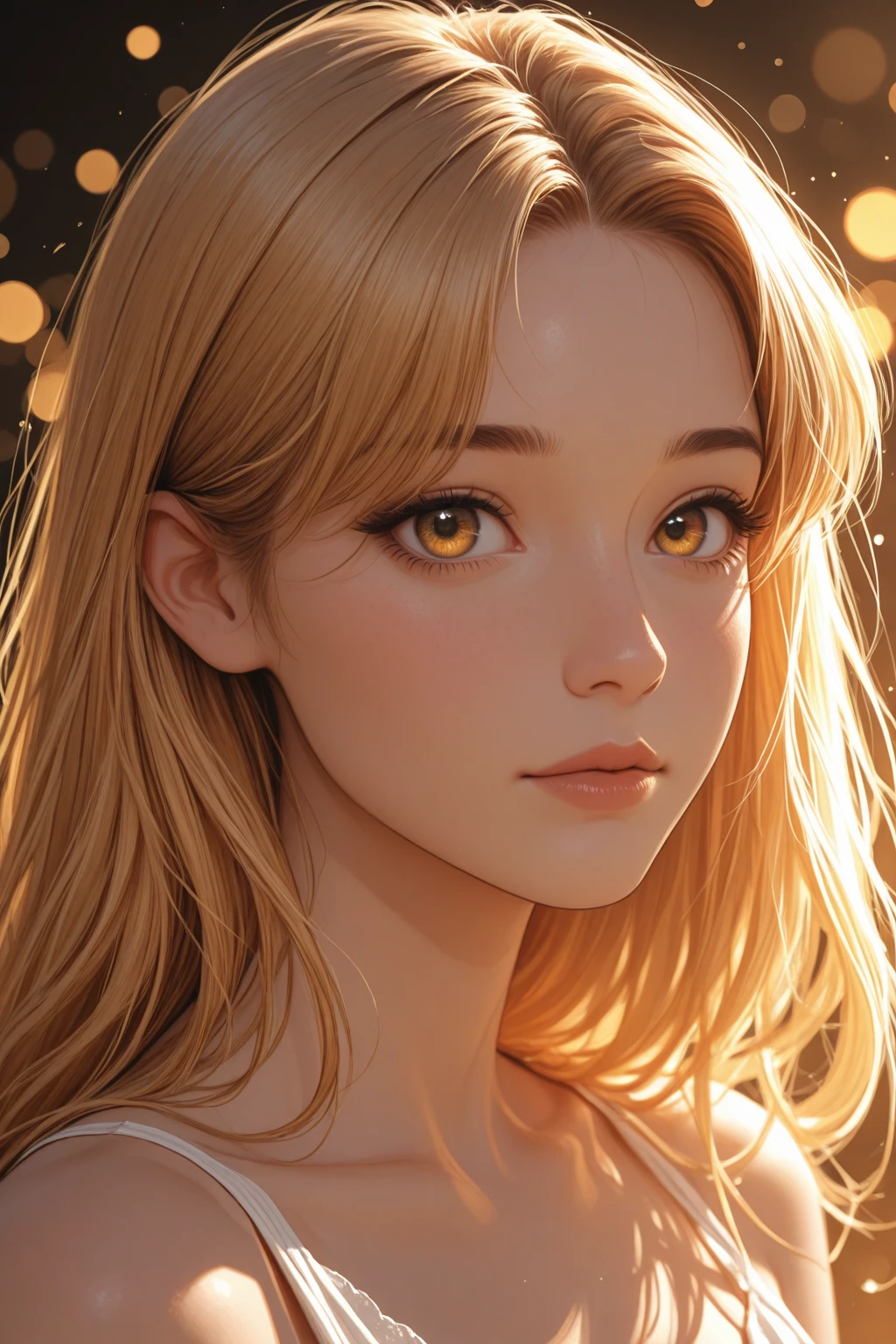 1 milf girl, (dark atmosphere), (highly detailed skin),, cleavage,((old Japanese style)) ,8k quality, ultra sharp, ultra realistic detailed, red hair eyes, golden hair,