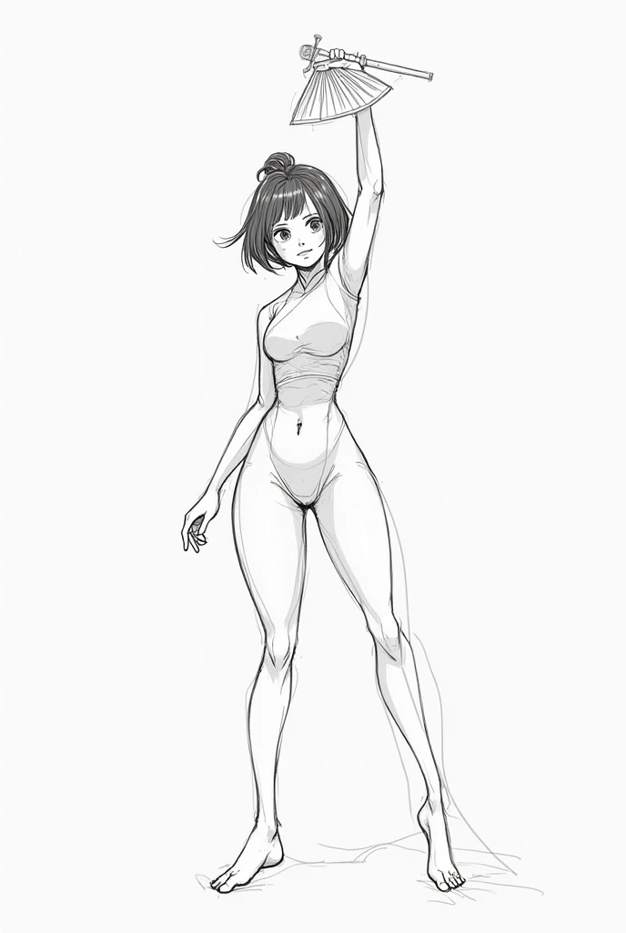 (masterpiece, best quality), anime pose, sketch, white background, <lora:anime pose:0.7>