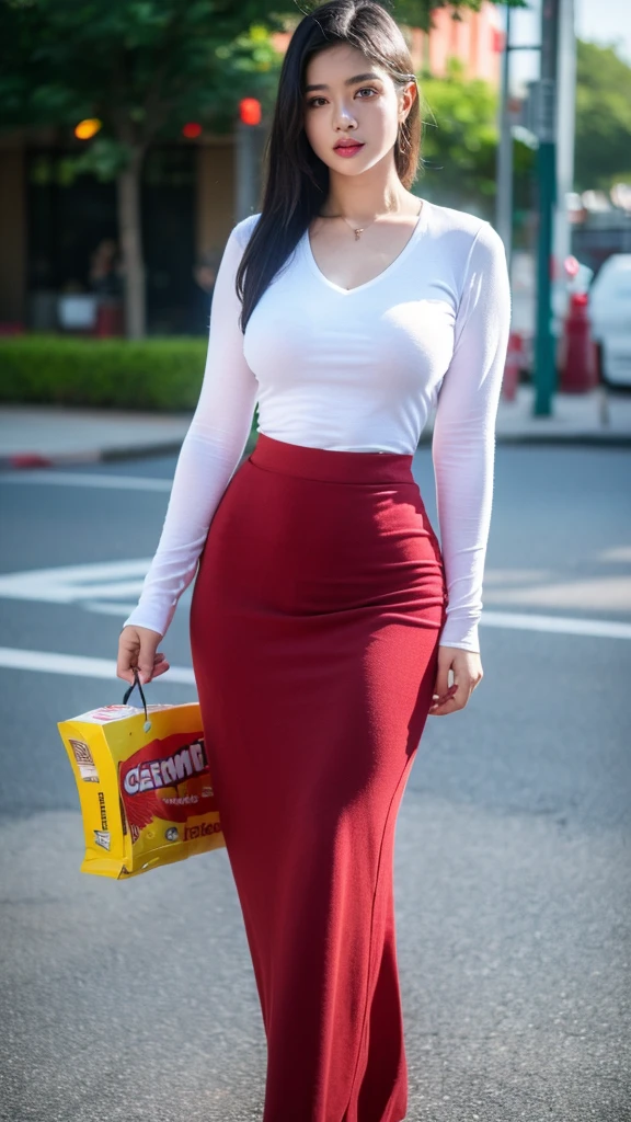 a beautiful 17yo Turki-Indonesia woman, baseball tshirt oversize ,short skirt, detailed, detail body and face., voluptuous body , thick thighs , fat belly , thick hips 