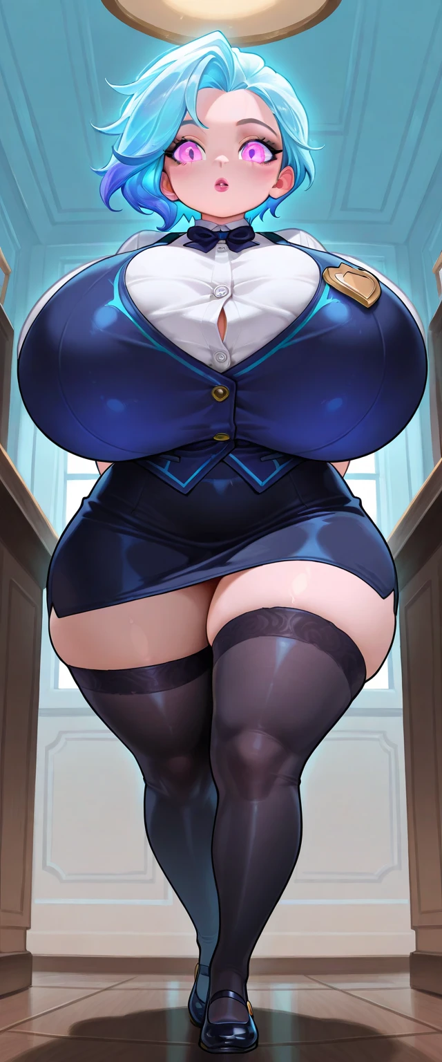 1 girl，high school girl，Emma，black，High-cut underwear，((Low Angle，smile，，Navy blue mini skirt，Navy blue pleated skirt，open legs:1.3，pointybreasts，panties under pantyhose，とてもflashy white panties，pantyhose，とてもflashy white panties，angle of view of ceiling，Very exquisite white panties，flashy white panties，blackパンスト，blackいパンスト:1.5，cameltoe，cameltoe))，（(from below:1.5)），((Highest quality, wonderful,8K, masterpiece :1.3)), (Realistic, photoRealistic:1.4),（very fine and beautiful skin,Brown skin）,Red hair,Very detailed,Cinema Lighting, Detailed light, Best Shadow, Beautiful eyes，Dynamic Angle,Elaborate panties（High leg pants:1.1）,Super big breasts:1.6, Plump thighs, In the office，skirtlift