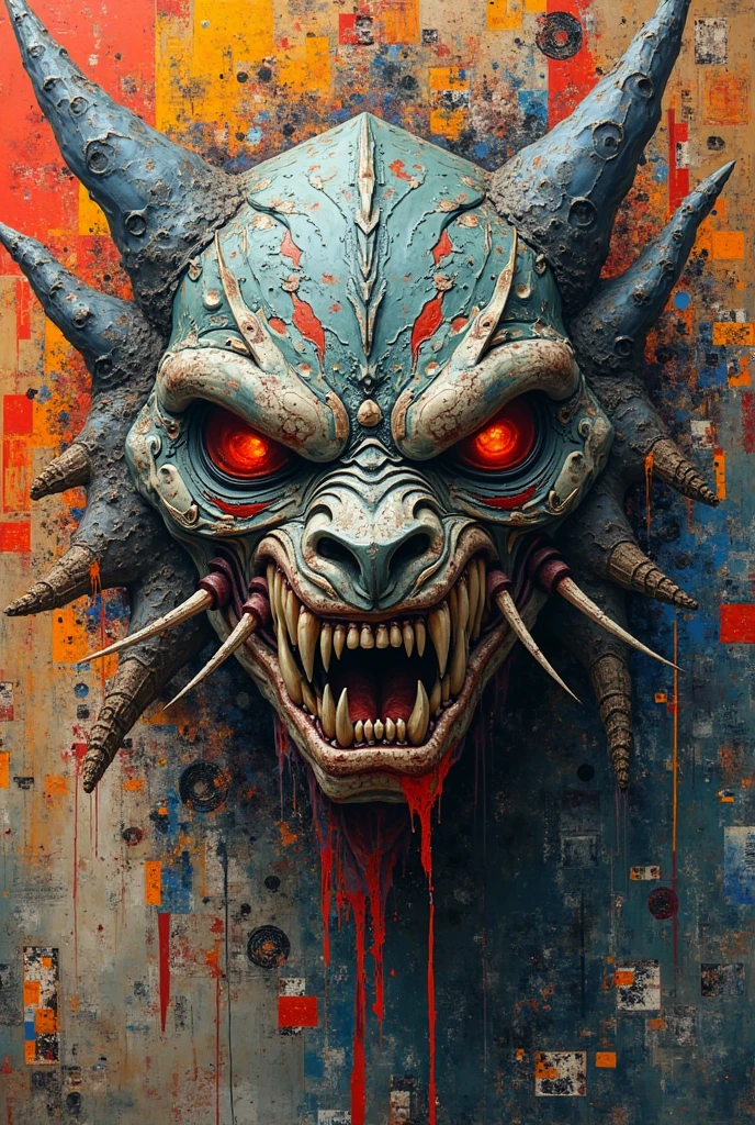 a close up of a cartoon face with a red glow, scared face, screaming face, horrifying monster, scared expression, terrifying monster, scary creature, scary face, nightmarish illustration, cosmic horror illustration, lovecraftian horror!, a disembodied head screaming, lovecraftian horror!!, minion as lovecraft's monster, scary art in color, he is screaming