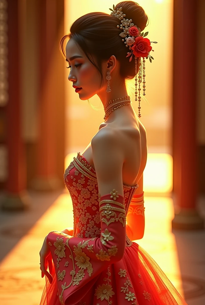 artstation concept art of a beautiful, elegant, highly detailed bride in traditional wedding dress # artstation concept art of an intricate, ornate, gold-rimmed, highly detailed, beautiful and elegant, perfect calligraphy, highly detailed, golden, beautiful, soft, bright, realistic light, by Bella Mira, Studio Ghibli, Pinterest # cinematic 8k, hyper-realistic hd trending on Artstation and Pinterest # dramatic cinematic background music # intricate, elegant, highly detailed, perfect composition, by Studio Ghibli and Hayao Miyazaki # detailed description # beautiful, golden sunlight, soft, warm, bright, sharp shadows # intricate detail on ornate artwork on beautiful, trending wedding dress, by Bella Mira, haute couture, artisanal quality, hd rendering, highly detailed, realistic, smooth, elegant, hyper-realistic, 8k resolution # highly detailed, ornate artwork on gold-rimmed, highly detailed, perfect calligraphy, golden, beautiful, soft, bright, cinematic 8k, hd rendering, by Studio Ghibli and Hayao Miyazaki # cinematic 8k, hyper-realistic, trending on Pinterest and Artstation
