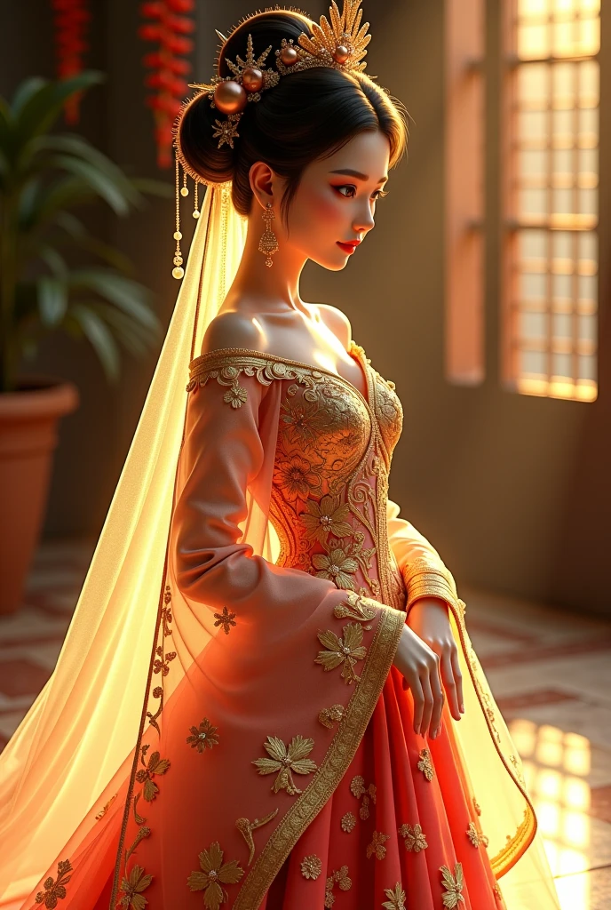 artstation concept art of a beautiful, elegant, highly detailed bride in traditional wedding dress # artstation concept art of an intricate, ornate, gold-rimmed, highly detailed, beautiful and elegant, perfect calligraphy, highly detailed, golden, beautiful, soft, bright, realistic light, by Bella Mira, Studio Ghibli, Pinterest # cinematic 8k, hyper-realistic hd trending on Artstation and Pinterest # dramatic cinematic background music # intricate, elegant, highly detailed, perfect composition, by Studio Ghibli and Hayao Miyazaki # detailed description # beautiful, golden sunlight, soft, warm, bright, sharp shadows # intricate detail on ornate artwork on beautiful, trending wedding dress, by Bella Mira, haute couture, artisanal quality, hd rendering, highly detailed, realistic, smooth, elegant, hyper-realistic, 8k resolution # highly detailed, ornate artwork on gold-rimmed, highly detailed, perfect calligraphy, golden, beautiful, soft, bright, cinematic 8k, hd rendering, by Studio Ghibli and Hayao Miyazaki # cinematic 8k, hyper-realistic, trending on Pinterest and Artstation
