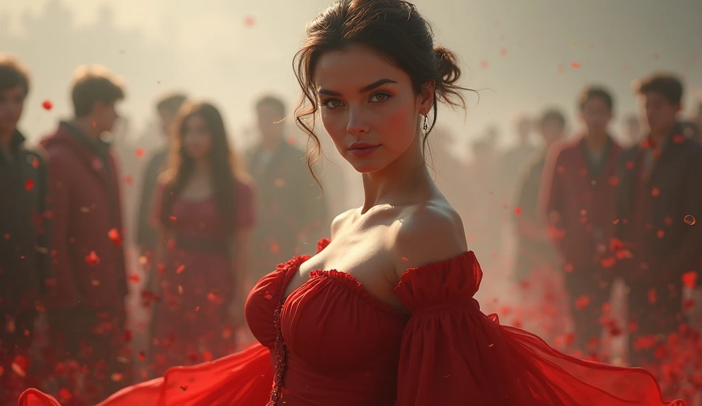 high definition, masterpiece, short hair, shiny hair, goddess of fire and water 
 a woman with huge breasts in a fire corset and a fire dress in front of the building, wearing an  ornate armor belt outfit,  ornate armor belt dress, complicated dress,  elegant flame corset ,  ornate armor belt and elegant, extravagant dress, inspired by Hedi Xandt,  ornate armor belt attire, sophisticated outfit ,  ornate armor belt royal gown,  ornate armor belt clothing,  ornate armor belt gown,  intricate and elegant , sophisticated detailed dress,  ornate armor belt , royal dress,  Detailed handmade , detailed finger, masterpiece, better quality:1.2),,(8 k,high definition,RAW photo,realistic,photo-realistic:1.3),(detailed skin texture,detailed fabric texture, detailed flame texture , Beautiful Detailed Face:1.25),professional lighting,photon mapping,Beautiful soft light,radio glow,rendering on a physically correct basis,ray tracing, model shooting style , model shooting style , (extremely detailed CG unity 8 k wallpaper),  full body shot of the most beautiful work in the world ,