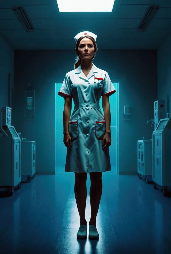 mexican nurse, old hospitals, scary atmosphere, horror games, epic realistic, intricate details, hyper detailed, cinematic, rim light, 