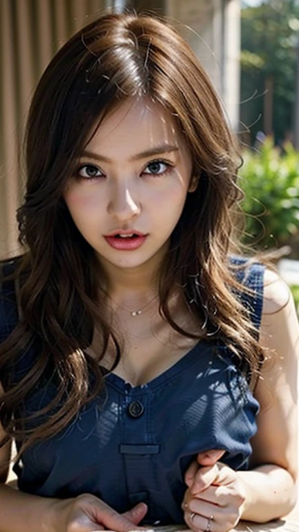 (masterpiece), 最high quality, Expressive eyes, Perfect Face,Cleavage,Cute face,Beautiful Face,double eyelid,Supermodel,Sexy pose、Jacket、Perfect ???????、Beautiful and mysterious,high quality,Realistic,Japan,Beautiful woman,gravure,fashionable 、Sunlight、outside、Professional、