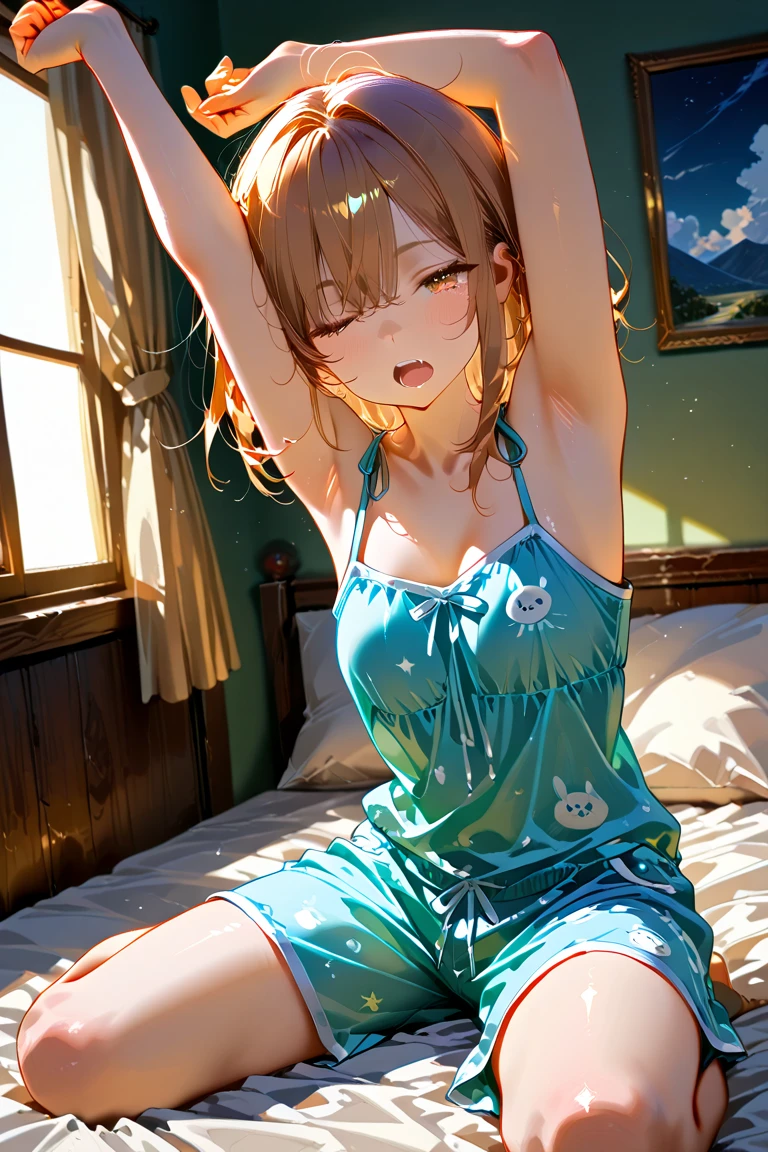 20yo Women, (Masterpiece: 1.4), (8K, Real, Raw Photo, Best Quality: 1.4), Japan Person, (1 Girl), Beautiful Face, (Real Face: 1.4), (Caramel Hair, Long Hair: 1.3), Hairstyle, Realistic Blue Eyes, Beautiful Detail Eyes, (Real Skin: 1.3), Beautiful Skin, Attractive, Ultra High Resolution, Ultra Realistic, High Definition, Golden Ratio, (Detailed Face: 1.4), ( Japanese Actor: Haruna Kawaguchi), Wet and sheer tank top,,,,,、 short black hair, wet and sheer white see-through panties, NSFW, big, big butt emphasis, nipple areola shape clear, looking at camera, sitting on the sofa, pubic shape is transparent and clear, drenched in sweat, pose (bend knees and legs wide open)
