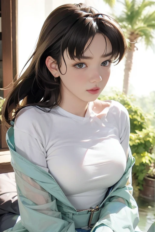 (masterpiece), (highest quality), (Very detailed), (Dirty Hair), (figure), (1 girl) (Long Pink Hair 1.5) (blue eyes) (Double Ponytail 2.0), ((((No shoulders))),Hanfu, (Looking at the audience, (interview), (Simple Background), Beautiful and delicate eyes, Delicate and beautiful face, Soar (High chroma), (Colorful Sparkling), Colorful bubbles, (Sparkling), Facial accents, Perfect NwsjMajic, Conservative dress, Shoulder less, Autumn Clothes, Facing the Public, Perfect figure,(shirt lift:1.6),
(open shirt:1.6), 
(show off nipples:1.6), (exposing bare breasts:1.3), (exposed chest:1.3), (no bra:1.3),medium breasts, (small nipples:1.2), (small areolas:1.2), 