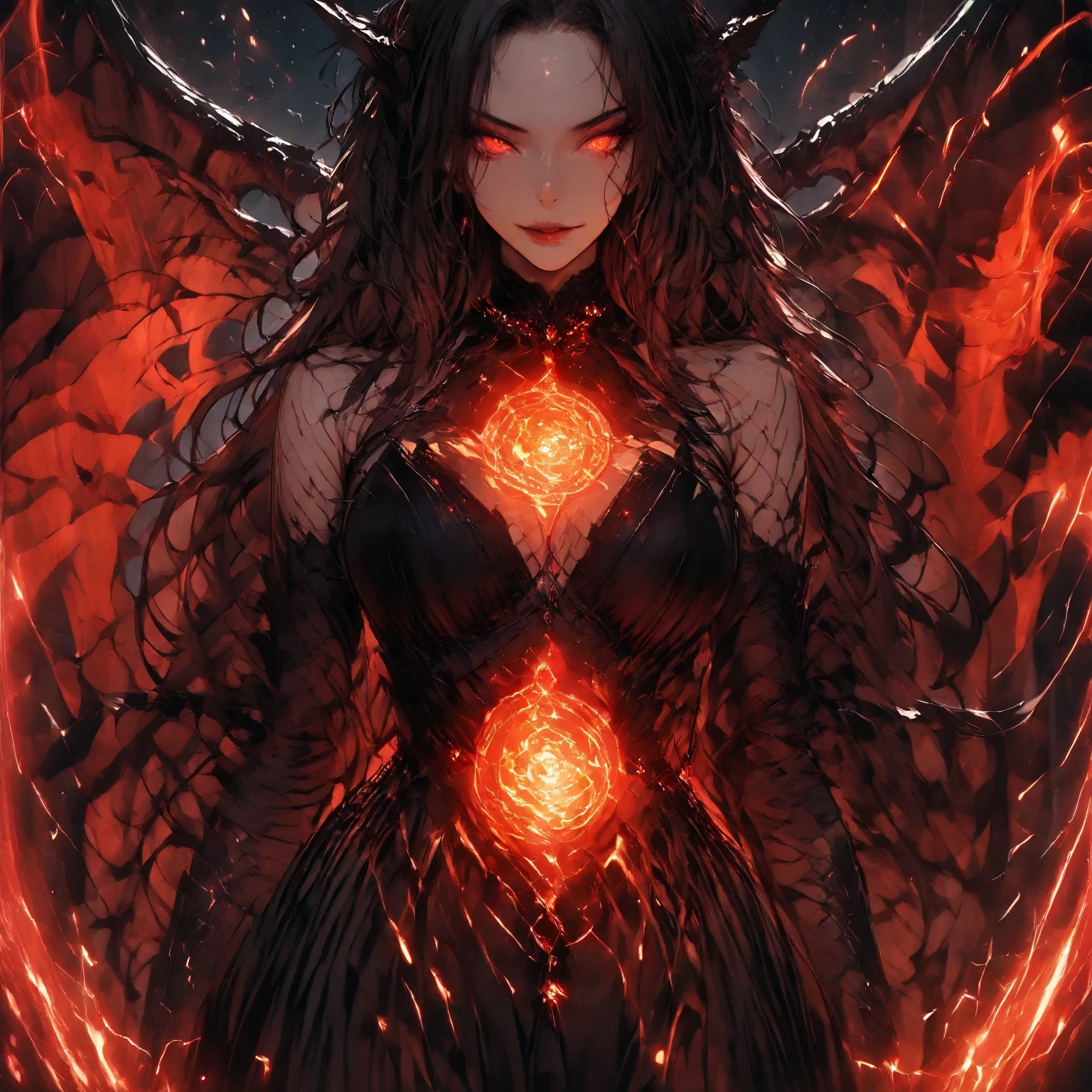 (dark skin), (demon horns), large breasts,
Immortal temptation takes over my mind
Condemned
Fallen weak on my knees, summon the strength
Of mayhem
I am the storm that is approaching
Provoking black clouds in isolation
I am reclaimer of my name
Born in flames, I have been blessed
My family crest is a demon of death
Forsakened, I am awakened
A phoenix's ash in dark divine
Descending misery
Destiny chasing time
Inherit the nightmare, surrounded by fate
Can't run away
Keep walking the line between the light
Led astray
Through vacant halls I won't surrend5r
The truth rev5aled in eyes of ember
We fight through fire and ice forever
Two souls once lost, and now they remember
I am the storm that is approaching
Provoking black clouds and isolation
I am reclaimer of my name
Born in flames, I have been blessed
My family crest is a demon of death
Forsakened, I am awakened
A phoenix's ash in dark divine
Descending misery
Destiny chasing time
Disappear into the night
Lost shadows left behind
Obsession's pulling me
Fading, I've come to take what's mine
Lurking in the shadows under veil of night
Constellations of blood pirouette
Dancing through the graves of those who stand at my feet
Dreams of the black throne I keep on repeat
A derelict of darkness, summoned from the ashes
The puppetmaster congregates all the masses
Pulling strings, twisting minds as blades hit
You want this power? Then come try and take it
Beyond the tree
Fire burns
Secret love
Bloodline yearns
Dark minds embrace
Crimson joy
Does your dim heart
Heal or destroy?
Bury the light deep within
Cast aside, there's no coming home
We're burning chaos in the wind
Drifting in the ocean all alone
