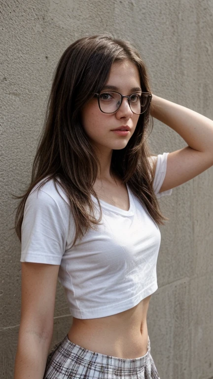((best quality)), ((masterpiece)), (detailed), 1 girl, in a breezy summer dress, a picture for Instagram and glasses, hands should be visible
and blonde hair,