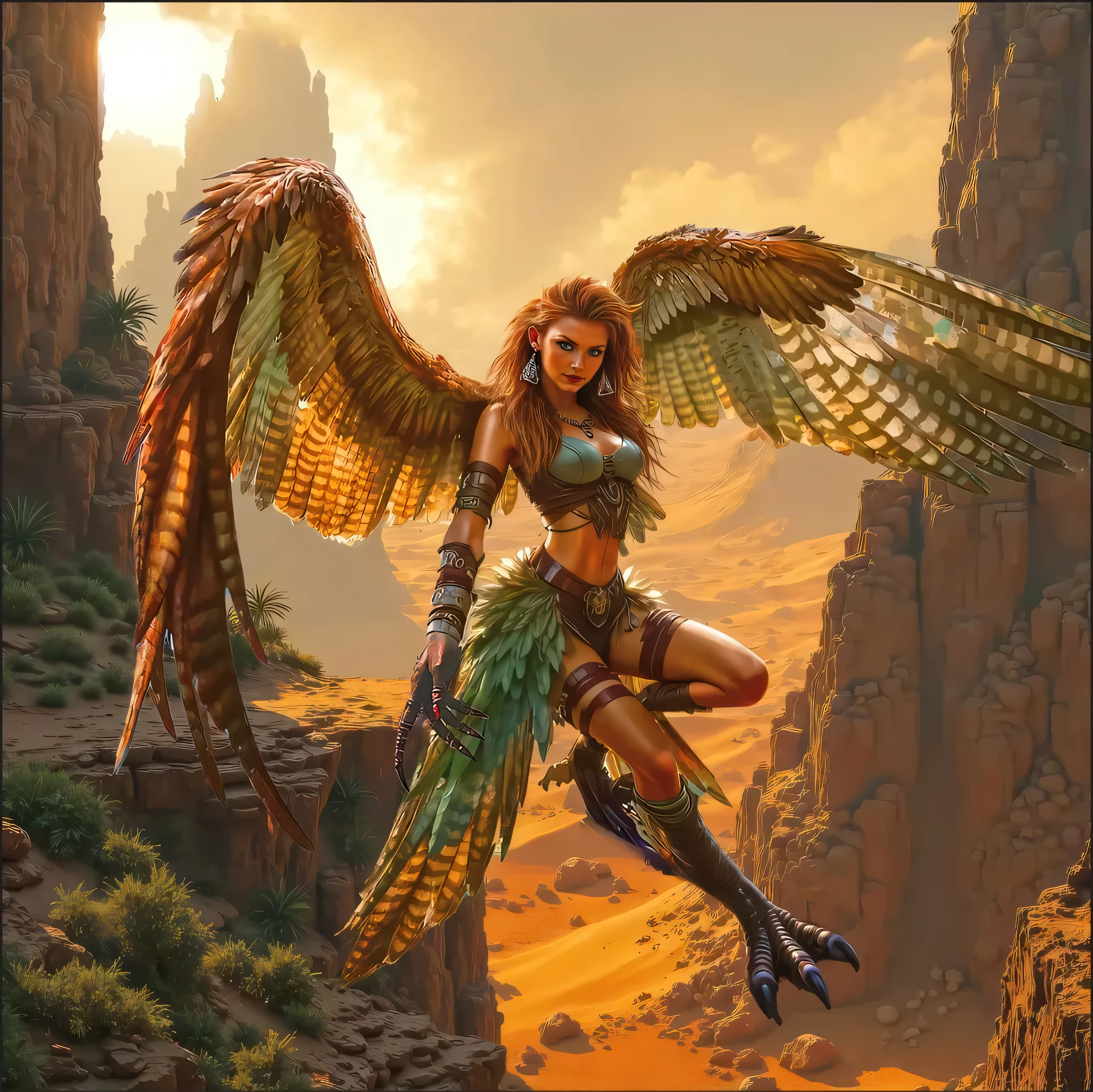 <lora:HarpyG-17:0.9>, HarpyG, winged arms, bird legs, talons, highly detailed, digital photography, (masterpiece), hdr