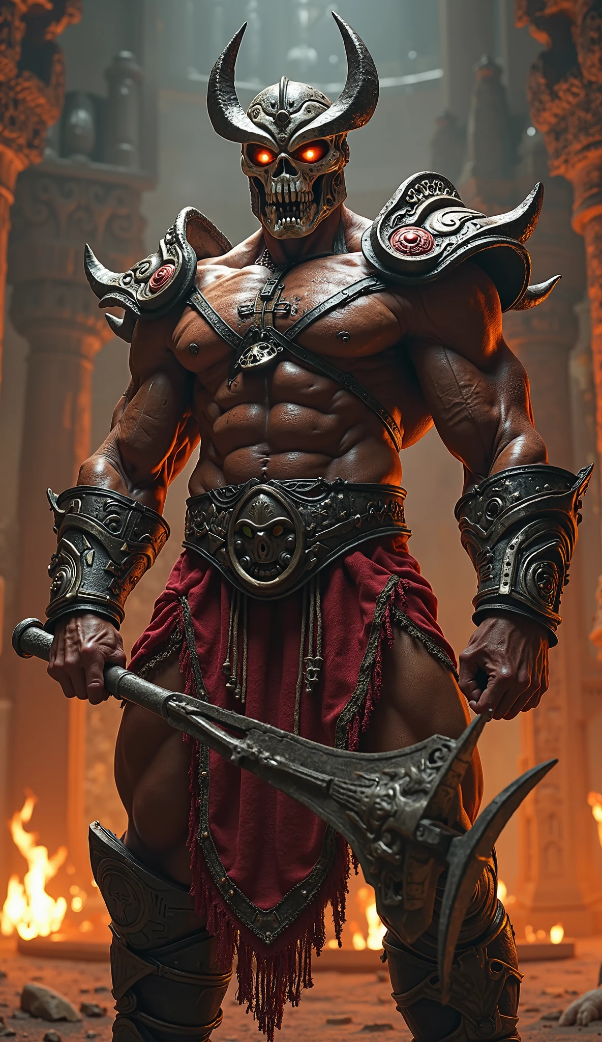 (Painting: 1.3) from (Detailed illustration: 1.3) A (full body: 1.3) shot in 8k resolution, splash art, fantastic style of comics, photorealistic, intense visual, anatomical photorealistic digital painting portrait of a (Spartan warrior: 1.3) human (warrior: 1.3) in intricate red and silver (heavy armor: 1.3) in one (dark and temperamental universe: 1.3), particle of light, very detailed skin,  Samurai, very detailed eyes (old ring style: 1.3), (Warhammer style:1.1), conceptual artist, global lighting, depth of field, splash art, art by Artgerm and Greg Rutkowski and Viktoria Gavrilenko