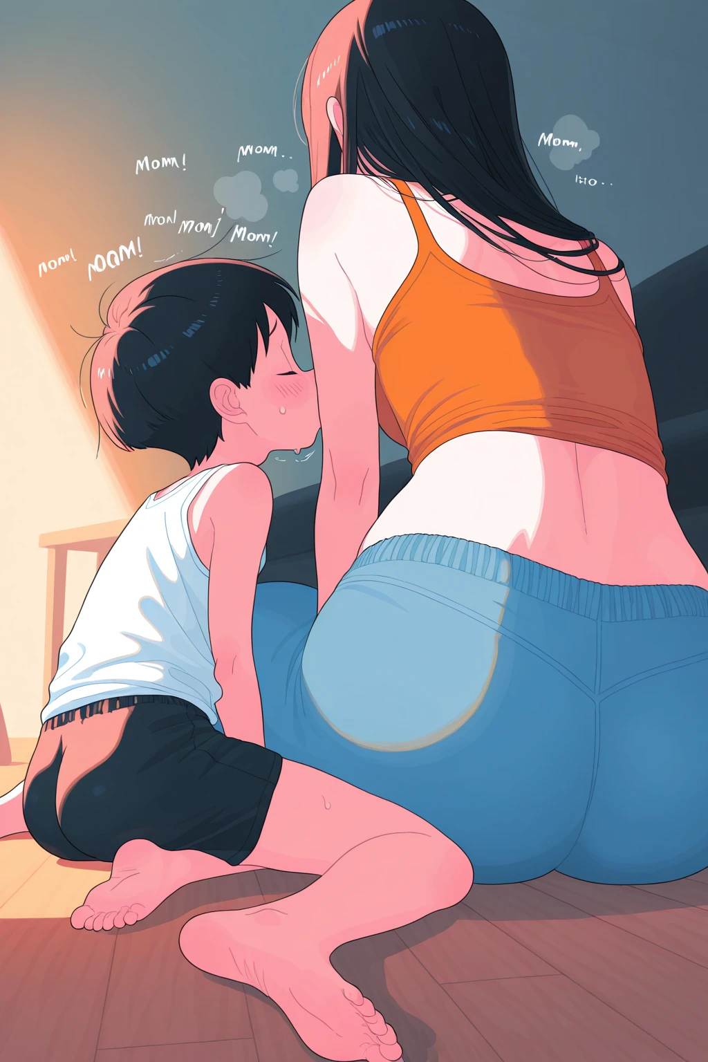 1girl, 1boy, kissing forehead, girl kiss boy forehead, puckered lips, closed mouth, lips, red lips,high quality, best quality, masterpiece, absurdres