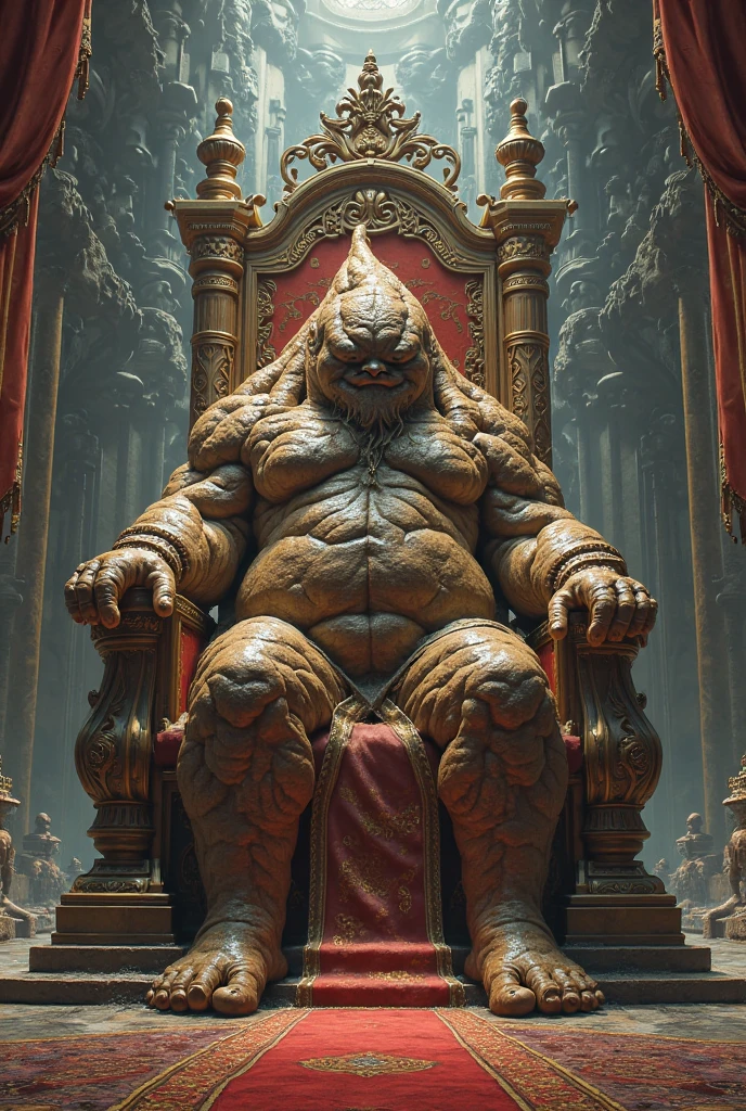 (head to toe: 2.0), (full body image: 2.0), solo, anthropomorphic boar, (head of a boar: 1.3), large, fat, muscular, (sitting on a throne: 1.4), regal clothing, sword and cepter, facial piercings, , extremely stylized, deviant art, masterpiece, highly detailed, detailed eyes, expressive detailed eyes, detailed pupils, crown, boots, entire body image, full body shot, nvinkpunk, professional photograph of alexander_skarsgard, tassles, large beads, large tassels,