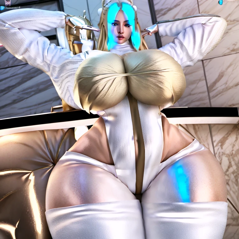 high school girl，RAW Photos，High Cut，Low Angle（silver playboy bunny，breast hold，Side Tail，An elaborate bunny suit，pubic hair:1.8），smile，cameltoe，from below，pointybreasts，Ultra HD，Highest quality, Ultra-high resolution:1.3， （very fine and beautiful skin）,blonde, Black gal, Highest quality:1.3,(Highly detailed 8K:1.1),Detailed light, Best Shadow,,(Super big breasts:1.8), Plump thighs，Indentation:1.1