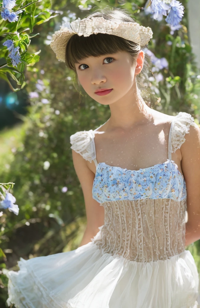 1girl, tayror swift, (pink long dress), (sheer ruffle dress), smile, japanese idol, in the field many flowers, masterpiece, high quality, beautiful, 4k, beautiful detailed, glow, multiple color hair, from above, depth of field, light particles, HDR, Rembrandt lighting, colorful refraction, lens flare, bloom, film Reflection, colorful refraction, chromatic aberration, light diffusion