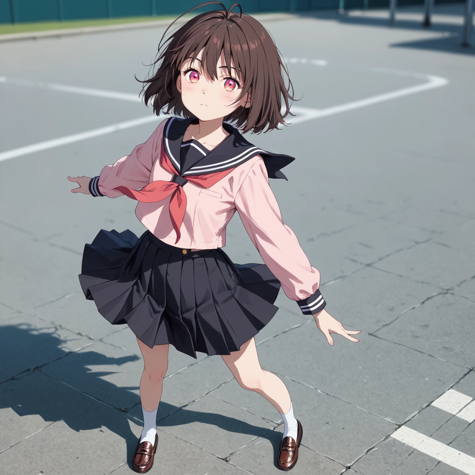 ((masterpiece,intricate details)),1girl,mature female,smile
BREAK
rubykurosawa, <lora:rubykurosawa-lora-nochekaiser:1>, ruby kurosawa, aqua eyes, medium hair, red hair, two side up, twintails, (flat chest:1.2), BREAK black socks, bow, bowtie, brown footwear, buttons, grey sailor collar, grey skirt, loafers, long sleeves, miniskirt, pleated skirt, sailor collar, school uniform, serafuku, shirt, shoes, skirt, uranohoshi school uniform, white shirt, winter uniform, yellow bow, yellow bowtie
BREAK
(masterpiece, ultra high res, best quality:1.3), (Mahogany brown eyes:1.3), (yellowish-brown skin tone:1.1), French twist updo, Charcoal black hair, smile, closed eyes, small breasts, from above, cowboy shot, girl, cleavage, South Korea, Tourism, Seoraksan National Park, a stunning mountainous park known for its breathtaking scenery, hiking trails, and vibrant autumn foliage.,,((full body)),from above:1.2,depth of field,looking at viewer