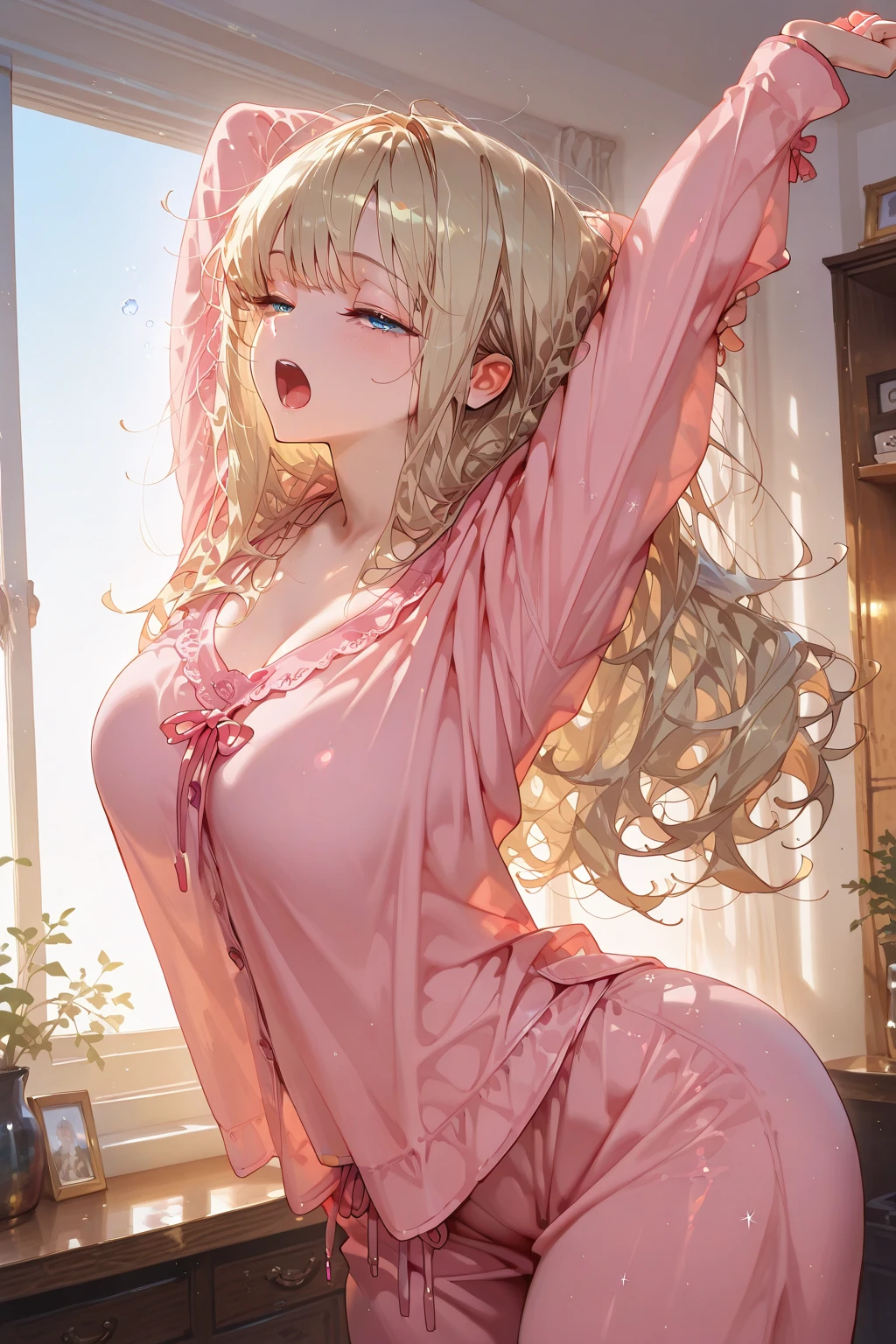 Absurd, Super detailedな,(In 8K:1.3),Masseter muscle area,(masterpiece:1.2)、(Highest quality)、4K、Super detailed、(Movement Structure:1.4)、(Shining Lights、Atmosphere lighting), High resolution, Best Quality、(One girl:1.4),Super detailedな,Bright colors、Treebreak Production Art、(Warm color light source:1.2),High-level image quality、Fine image quality、Intricate details,Volumetric Lighting,Realism BREAK、Profile、 Idol face、15 years old、Very beautiful face and eyes, Beautiful images、natural make up、 big eyes, (Big Tits)、(curvy body)、(glossy skin :1.5)、(Baby Face:1.5)、 (kneeling:1.2)、 (white background:1.2) 、 (blonde hair,twintails:1.2)、 (Pink,Good, fullback panties:1.4)、 orgasm face