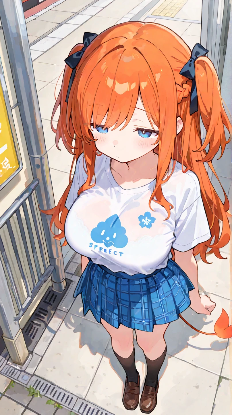 Masterpiece, 4k, details, extreme details, high resolution, cowboy shoot, trousersยีนส์ขาสั้น, trousersขาสั้นสั้น, red hair, ginger hair, freckles, thick, wide hips, big breasts, Thin waist, thick thighs, short red hair, navel, navel shown, large sagging breasts, Huge giant breasts, trousers, whale tail, whale tail trousers, hold up shirt, frecklesพริบ, grab a shirt up, grab a shirt, good, exposing good, black good underneath, t-shirt, white t-shirt, holding t-shirt up and frecklesพริบ good