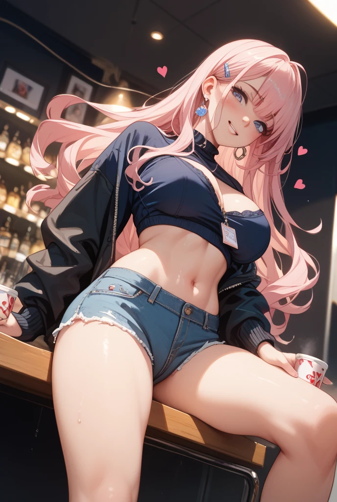 16k, hyper HD, retinas, Masterpiece, ccurate, Anatomically correct, High details, Best quality, High quality, A high resolution,Pink hair,maidennurse,no clothes are worn,In the daytime,long whitr hair,Hair tied on both sides,Wet hair,mideum breasts,taking a shower,Brilliant,opulent,first person,illustration,quadratic element,Exposed undergarment,White knee-length socks,Exposed panties,Bare chest,Open navel,big assa,cropped shoulders,white panties,cosplay,Asia face,16 yaers old,teens girl,beg