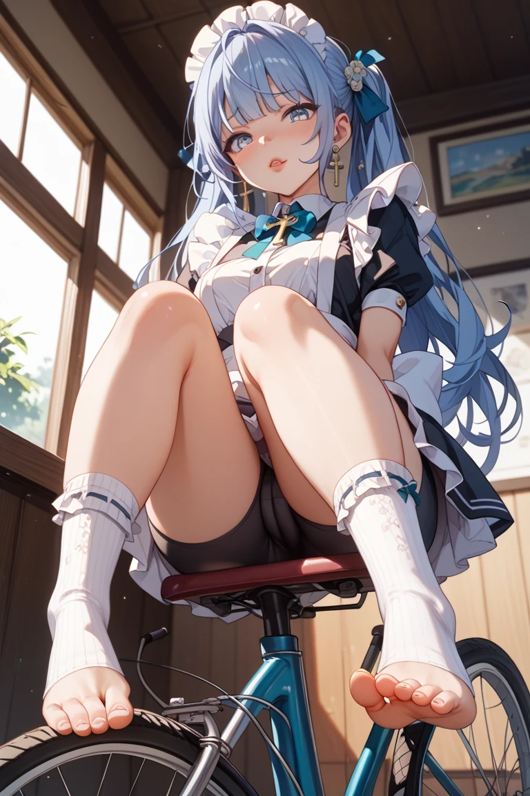 one person、、Kindergarteners、、、、Short Bob、Bangs、Bobbed hair、Headband、ribbon、Gray Hair、Magical Girl Clothes、Blue and white theme、Blue and white dress、race、Frills、is see-through、Thick white love juice、Drip a large amount of love juice、blush、Close your eyes and scream、See-through clothing、Masturbation、masturbation behavior、pick pussy、、(Huge breasts:1.2)、Massage the breasts、Sweat、orgasm、Climax、Cute patterned underwear、Low - Angle、Underwear showing through clothes、Underwear wedgie、Pull up your skirt、Puffy short sleeves、Cute Socks、incontinence、Urinating、Underwear that gets wet、Squatting with legs apart、Cute Bra、Big Ass