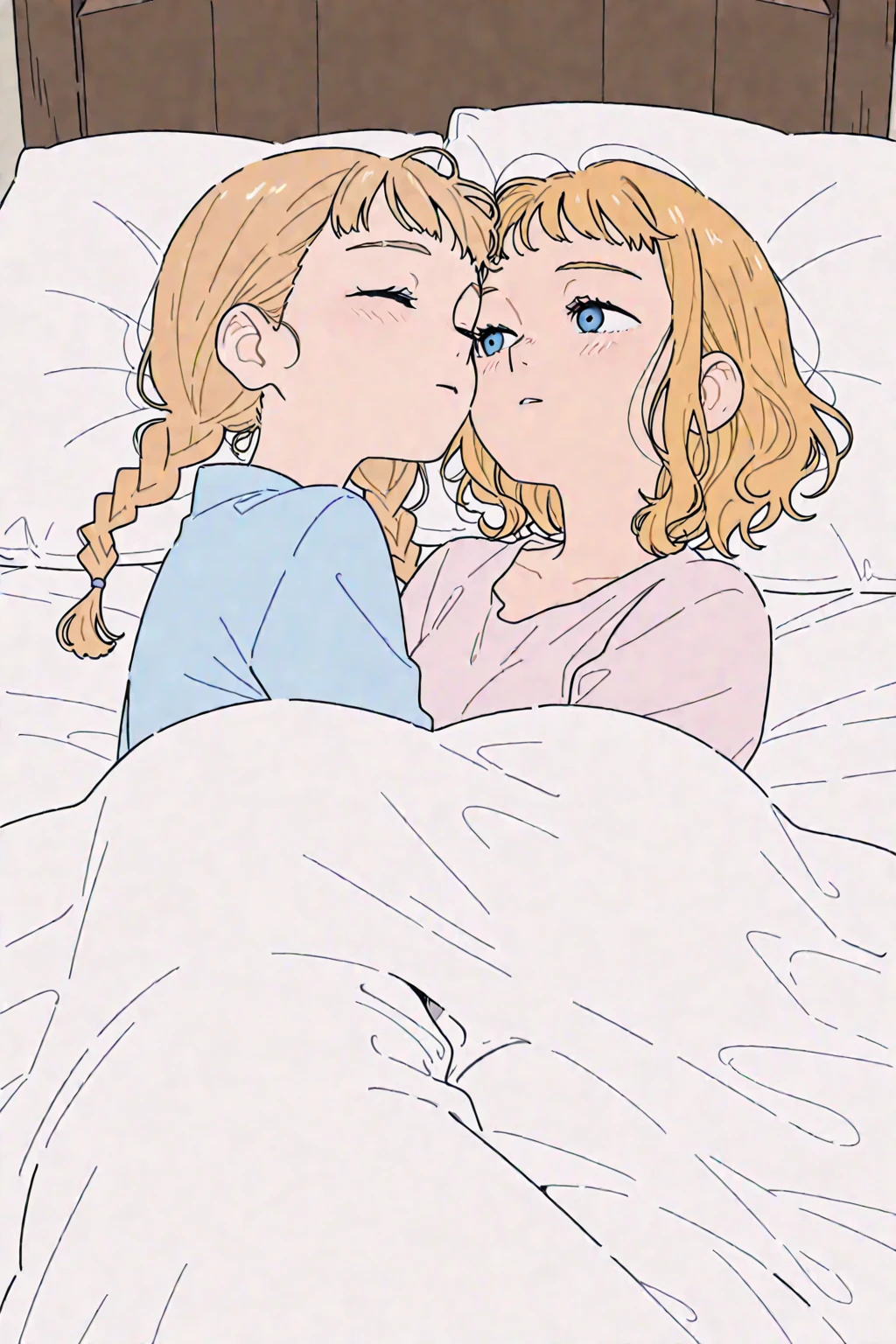 Mabel Pines in sexy clothes kissing with Dipper Pines inside a room