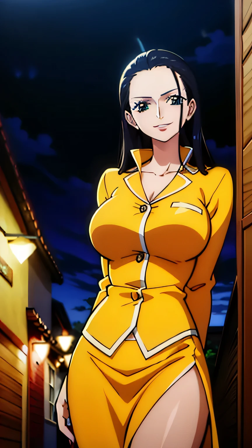 erotic girl, depth of field, cinematic lighting, realism, full body, dark skin, brunette skin tone, yellow eyes, 1girl, Yoruichi_Bleach, yellow eyes, ((Yoruichi Shihouin)), in her room, wearing colorful pajamas, cleavage, deep cleavage, perfect eyes, masterpiece, best quality, 4K, HDR, cinematic lighting, Yoruichi_Bleach, photorealistic,