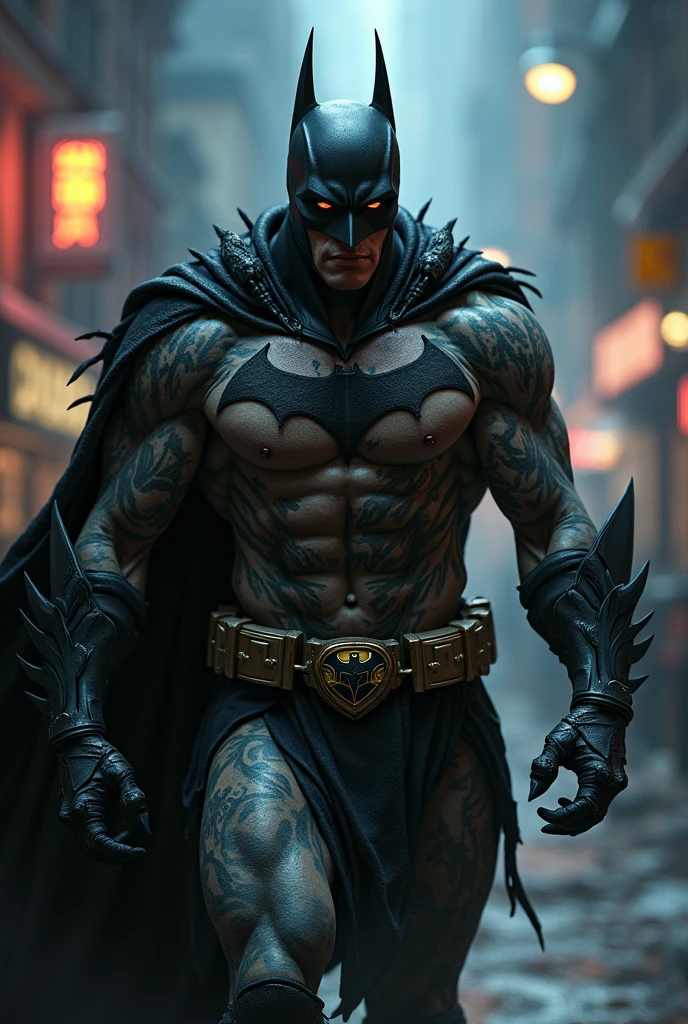 Create a hyper-realistic Justice League Batman character，Perfectly lit ultra-detailed armor Vetimenta Detailed very realistic high resolution 8k ！carefully sculpted eyes！Wearing a Batman mask ((（Silvertone）Titanium Batwing))!（（The background is a city night view photo,Strike a cool pose！ Sci-fi fantasy wallpaper, sci-fi fantasy desktop wallpaper, fantasy planet, Fantasy space, fantasy scifi, epic beautiful space scifi, epic dreamlike fantasy landscape, epic scifi fantasy art, fantasy scifi, epic fantasy sci fi illustration, Impressive fantasy scenery, in fantasy sci - fi city））！！！8k ultra high definition，Gorgeous accessories！carefully sculpted eyes！（（tmasterpiece）），（Colorful）（（Very short hair））），primitive，realistically，insanely details，The eyes have bright spots！There is a lot of  hair！Just the right colorachizi beard）（Handsome figure），cloud，HANDSOME MUSCULAR MAN），Crazy gorgeous Batman costume！Stubble masculinity）），a paradise，Yunduoji，Crazy gorgeous Batman costume）），（（with tattoos））（realistic textured skin），!The whole body is covered with tattoos！Large area tattoos！Short hair details，Shaved on both sides！(High detail 8K)！！189 cm! 70 kg!!suntanned skin, [ Short hair details, Shaved on both sides, silvery white ]!! ultra - detailed, Best quality, Strong light illumination, Focus sharp, theater audience, The upward lens is closer to the body, (( Body fat 55%，Short hair details！ shave the sides short, silver whey health, My  is hairy, bodyhair, , Showing hairy armpits, furry legs, silber hair,)), ,Muscular Jigachad, Super buff and cool, With a beard、batman images,Handsome Chad Chin, handsome face and beautiful face, bigger, male model, Derek, Handsome face, Handsome men, Who is Shi Yu?????????????????????????????????????????????????????????????, Ross Tan, 2 7 years old, 2 8 years old, young man with beautiful face, Mark Edward Fish, Male face attractive male，Side Body(！, large bulge ":1.2),(dynamicposes:1.1), A masterpiece of the thighs, Best quality, A high resolution, closeup portrait, malefocus, solofocus, of a man, 35yo, The erection、Ai Jia、low angles, bodyhair, Grow a beard, weight loss，Stay healthy, My  is hairy, bodyhair, , Raised sexy，Showing hairy armpits, furry legs, little beard, model poses, Surprising composition, Front view, HighDynamicRange, Bad laughs， , Eight-pack abs, Abs hair，'s，Alpha male！, raise your hands high, Short hair details, Shaved on both sides, silvery white, Grow a beard, spark of light,  big bulge！，There are small protrusions in the abdomen, the detail, Belly and hairy belly are complicated， 8K post-production，muscular character, Strong masculine characteristics, Muscular man pictures, Bulging muscles, muscle men, muscular thighs ８ｋ high detal,电影灯光, hyper realisitc, high detal, Anatomically correct, ctextured skin,!high high quality,wide wide shot！The entire body contains the calves！ low perspective，Best quality, A high resolution, tmasterpiece, Acura
