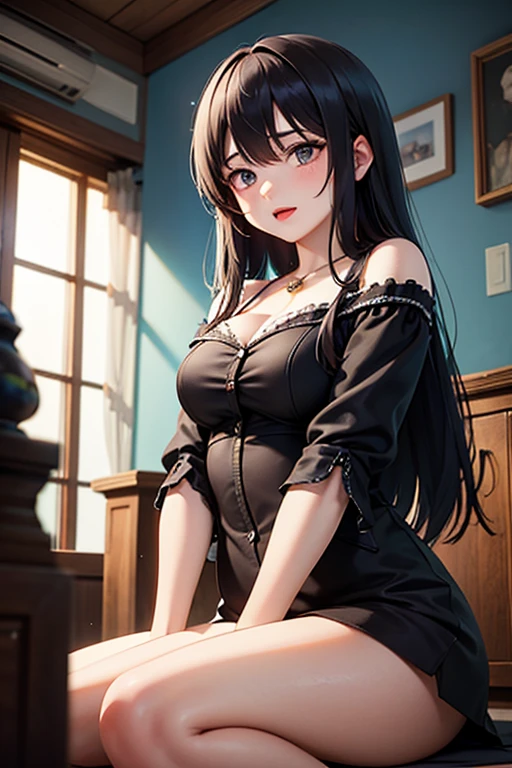 ((((Best Quality, 8K, 32K, masterpiece, 1.2)))),{{solo}},nsfw,{{{Artist: GirlfriendMix's style}}},((perfect beautiful face:1.2)), in love hotel, wearing, idol dress, netorare, netorare face, spreading pussy with fingers, embarrassed, high quality of vagina, vivid pussy,((a lot of public hairs:1.1)),