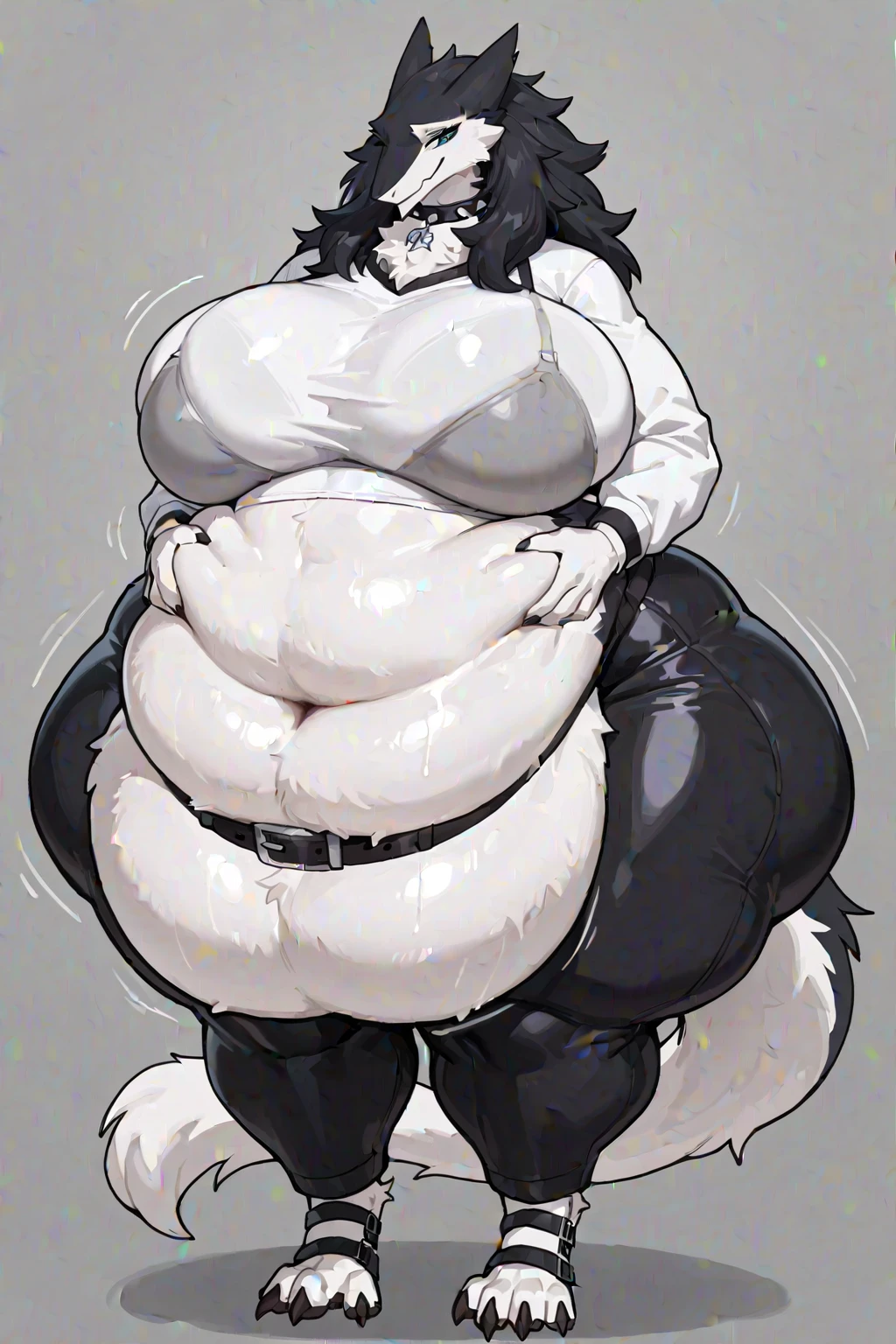 score_9, score_8_up, score_7_up, source_anime, cat tail, smug, :3, huge breasts, huge hips, fun, smile, small feet, best quality, white background, catgirl, navel, gigantic boobs, tall female, fat thighs, big belly, fat, fat female, chubby, overweight, female,