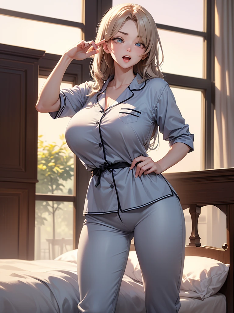 ultra-detailed,best quality,masterpiece,ultra-detailed,high resolution,extremely detailed CG,perfect anatomy,detailed,cinematic lighting,beautiful detailed eyes,ultra high res,1woman,(35 years old:1.4),gleaming skin,oil skin,sweat,humid,trembling,strong light coming in,spot lighting,bright,clothed,nsfw,(cameltoe:1.2),(love juice:0.5),frown,angry,contemptuous,disdain,(hate:1.4),(blush:0.4),looking down,asuna,long hair,brown hair, braid,brown eyes,(milf:1.9),(curvy:1.6),mature female,gigantic breasts,wide hips,skindantation,milf,Mature Woman,(ecstasy:1.3) ,(slut:1.2),(vulgarity:1.3),(fucked silly:1.1),(steam:1.1),(wet:0.8),(trembling:0.8),(tears:0.7) ,(drooling:0.6),(sweat:0.8),(pajamas:1.4)