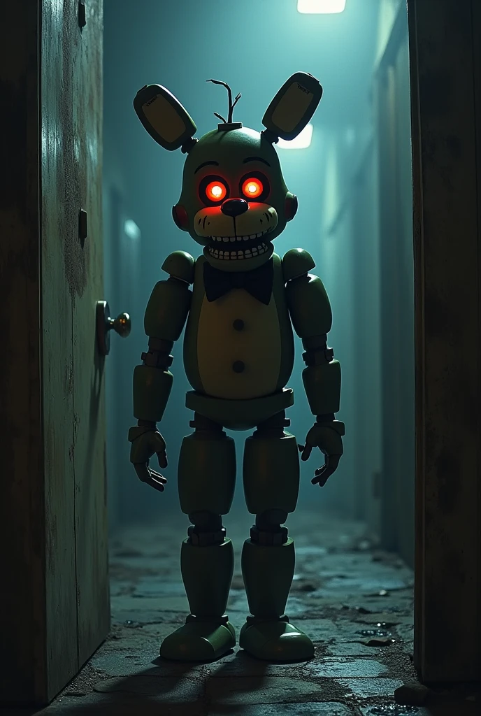 Enter the eerie world of a photorealistic masterpiece, where a chilling robo-rat looms amidst a dark, desolate forest. Brace yourself as you confront the sight of a creepy toy with a big mouth and a large head - Springtrap from Five Nights at Freddy's. This horror animatronic, inspired by Alfred Freddy Krupa, is rendered in SFM and features the best jumpscare scene.
Amidst the dense and foreboding forest, moonlight barely penetrates the thick canopy, casting eerie shadows upon an abandoned, dilapidated structure. The walls are crumbling, and nature is reclaiming its space.
Within this eerie setting, the robo-rat stands as a silent sentinel, its metallic body covered in rust and decay, tinged with the horrifying presence of fresh blood splatters. Visible through gaps in its armor, haunting glimpses of a lifeless human form become apparent, creating a bone-chilling spectacle that sends shivers down your spine.
The animatronic's limbs are a disturbing mixture of mechanical parts and rat-like features, emphasizing the ghastly amalgamation of machine and rodent.
Embark on a journey of photorealism, immersing yourself in the sinister reality of this haunting encounter.
Dim moonlight struggles to illuminate the darkened forest, casting eerie glows upon the abandoned structure and the robo-rat's grotesque figure. The shadows intensify the eerie atmosphere, leaving parts of Springtrap concealed in darkness.
The image exudes an atmosphere of fear and unease, as you find yourself drawn deeper into the abyss of this macabre realm.
Employ meticulous rendering to bring to life the disturbing details, including the visible human parts and tangled wires, creating a sense of visceral horror.
The artwork leaves an indelible mark of dread and fascination, as if you've stumbled upon a chilling scene of a person entwined with an eerie animatronic, trapped within the haunting confines of the forgotten forest and abandoned wall.
To accentuate the haunting ambience, the image will